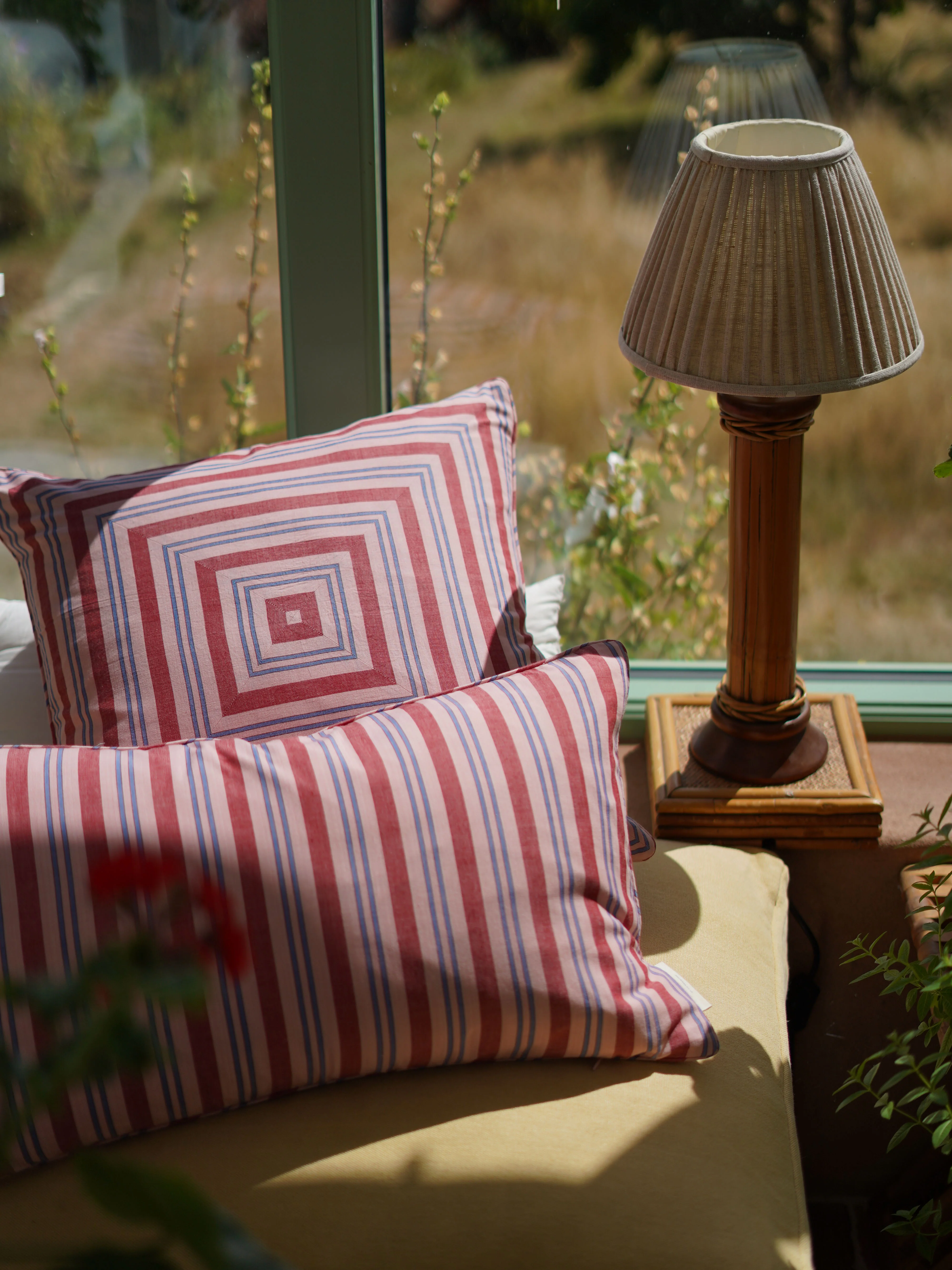 Cushion Cover, Pink Handloom Stripe 50 x 50cm - Image 4
