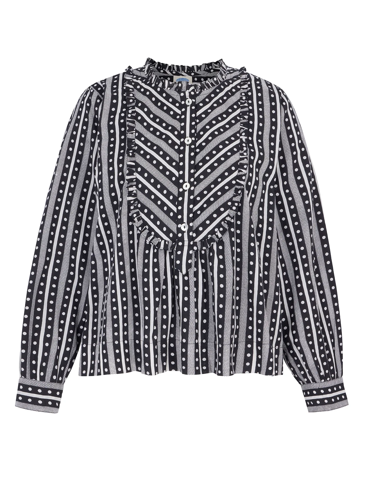 Aurélie Bib Shirt in Dot-Dot-Dash - Image 6