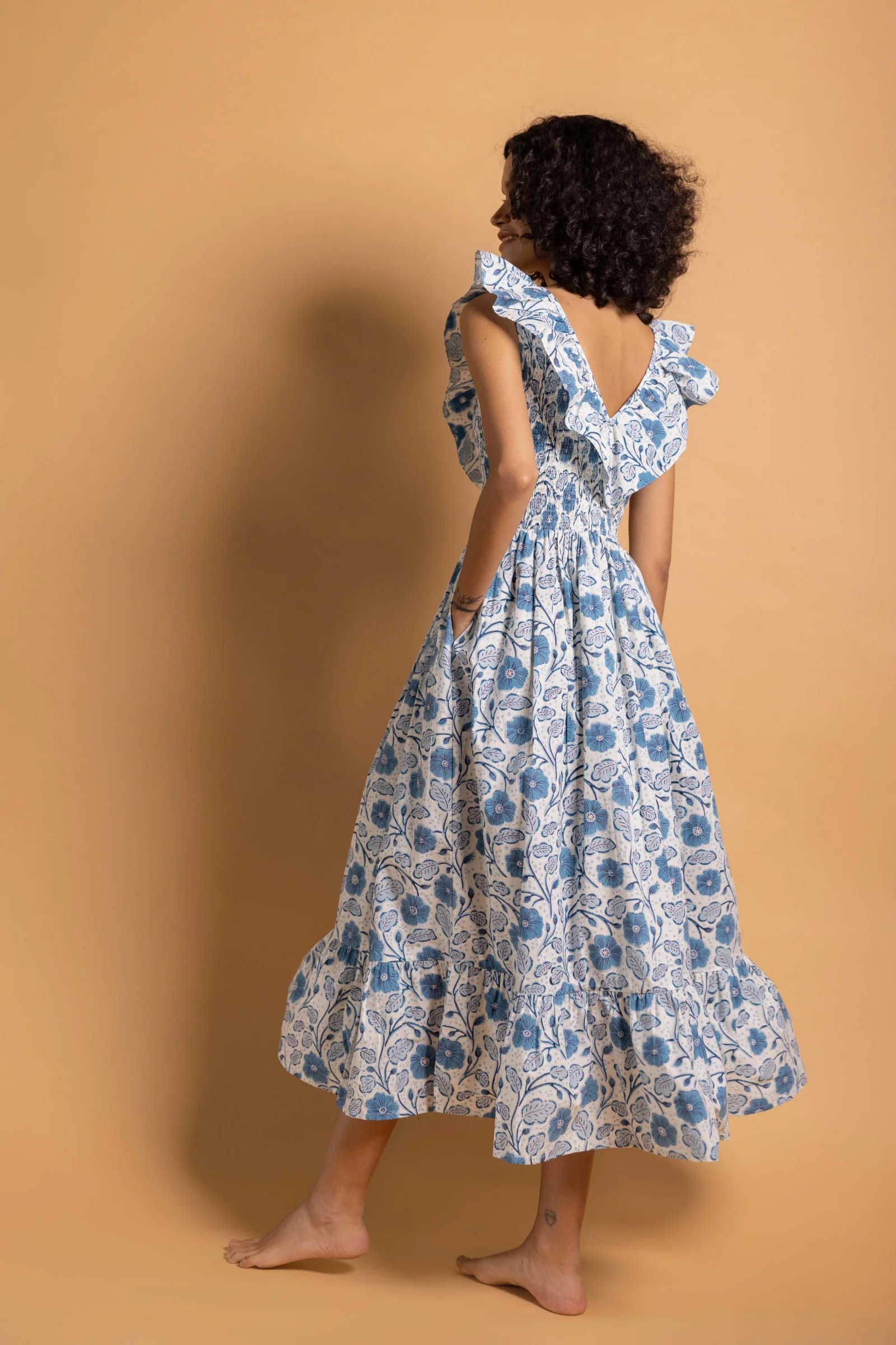 Birdie Dress in Blue Poppy - Image 2