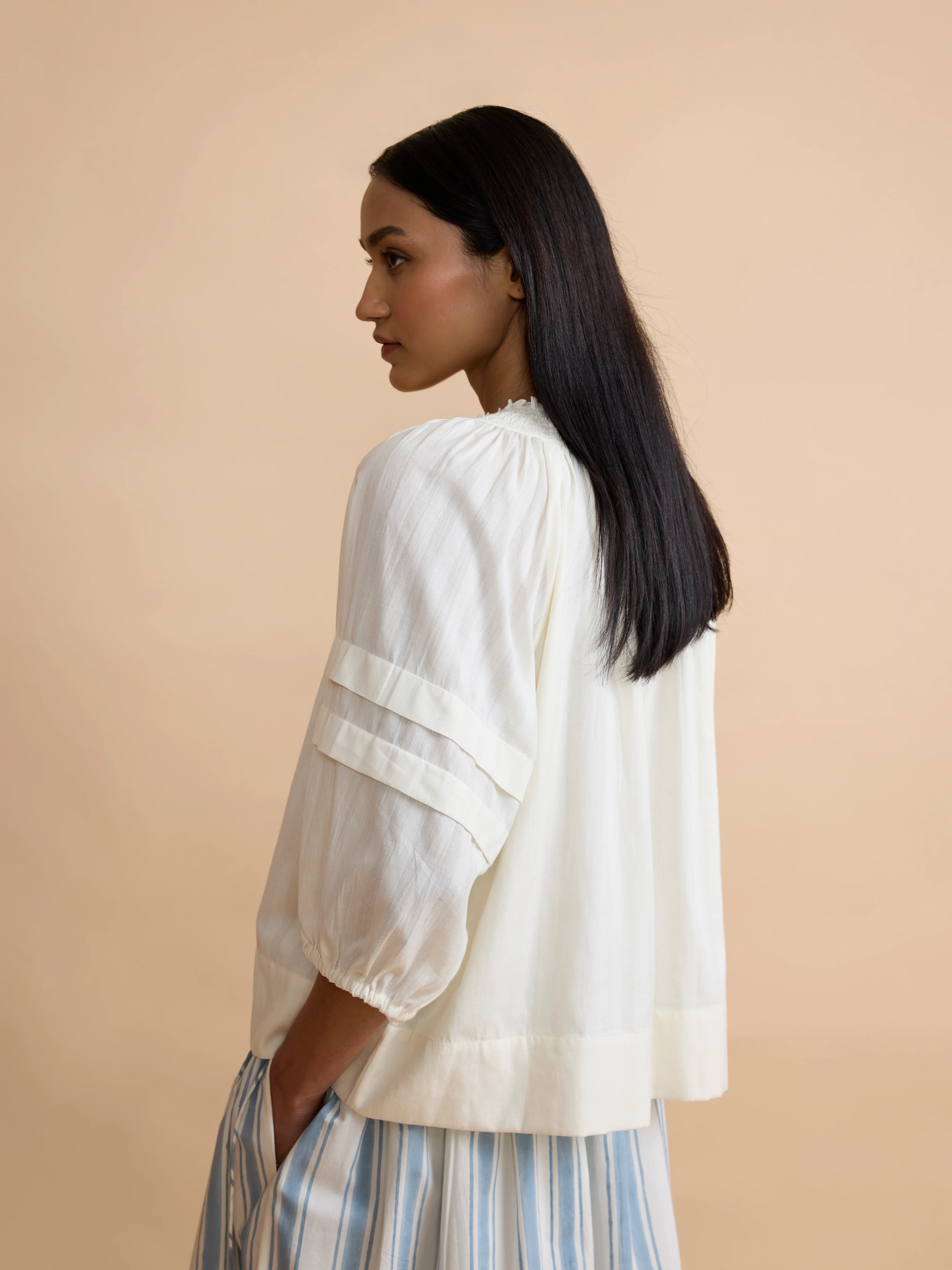 Brook Shirt in Ivory White - Image 3