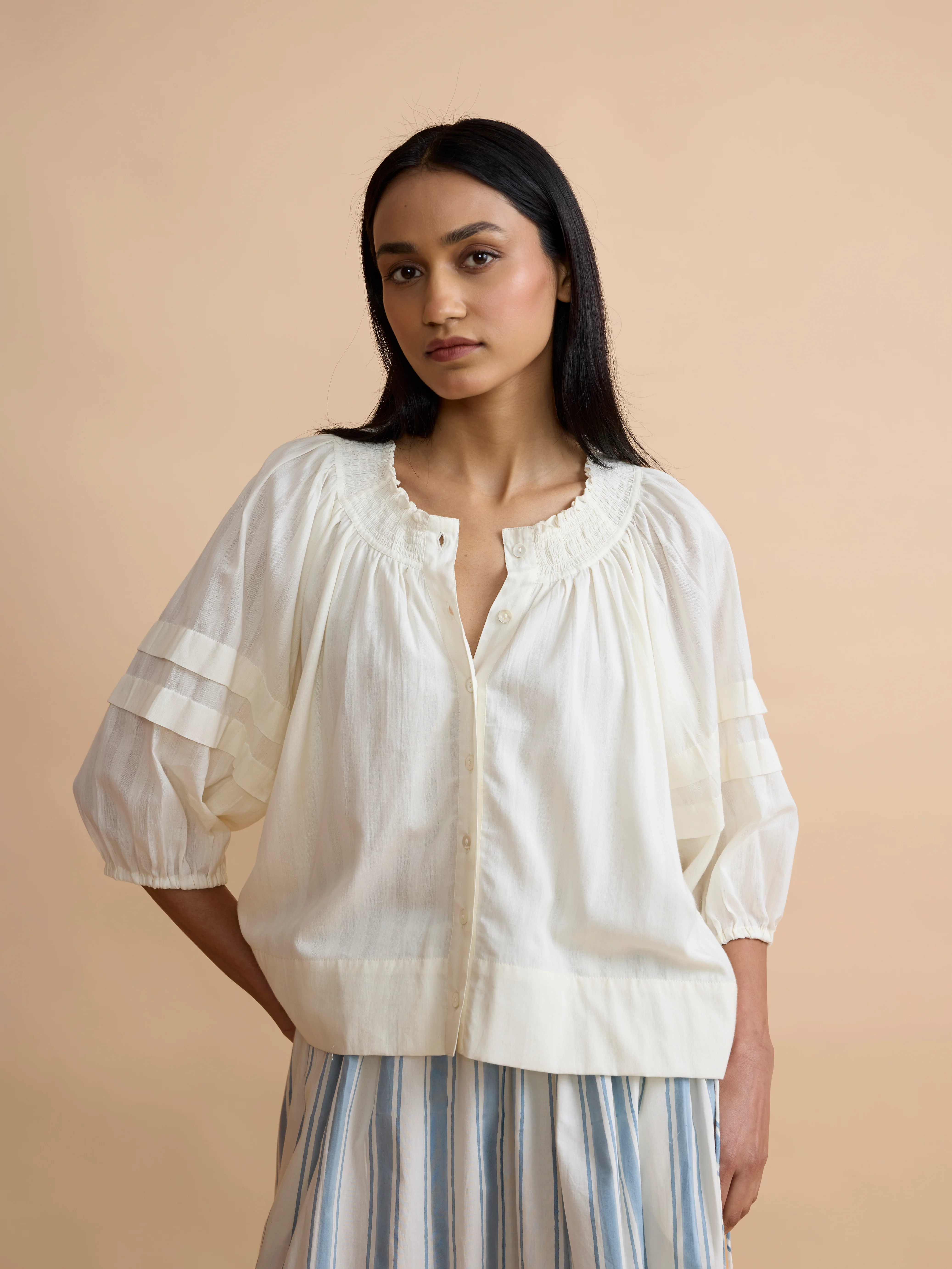 Brook Shirt in Ivory White - Image 4