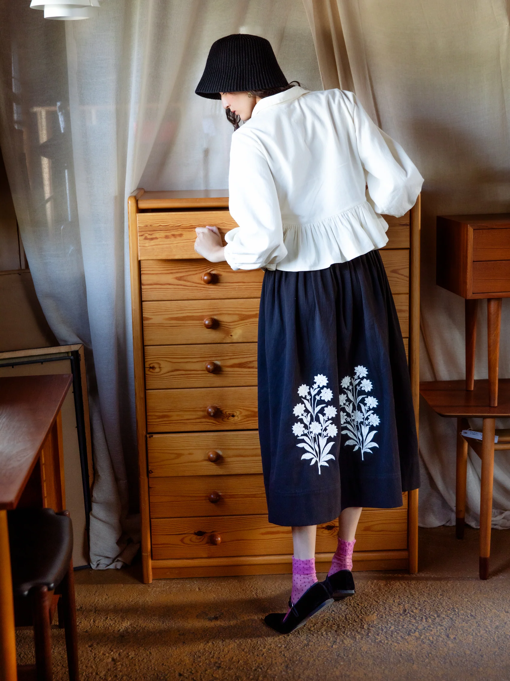 Button Down Skirt in Kashmir Flower - Image 3