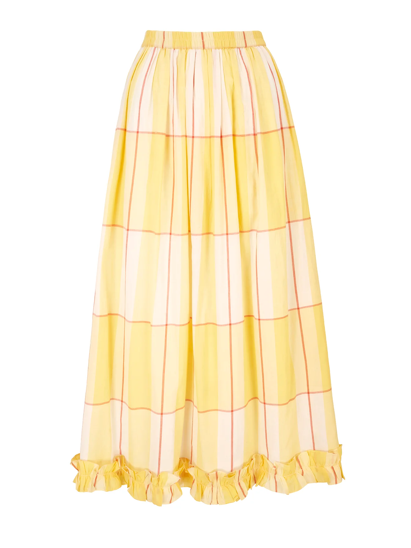 Claudie Skirt in Honey Check - Image 7