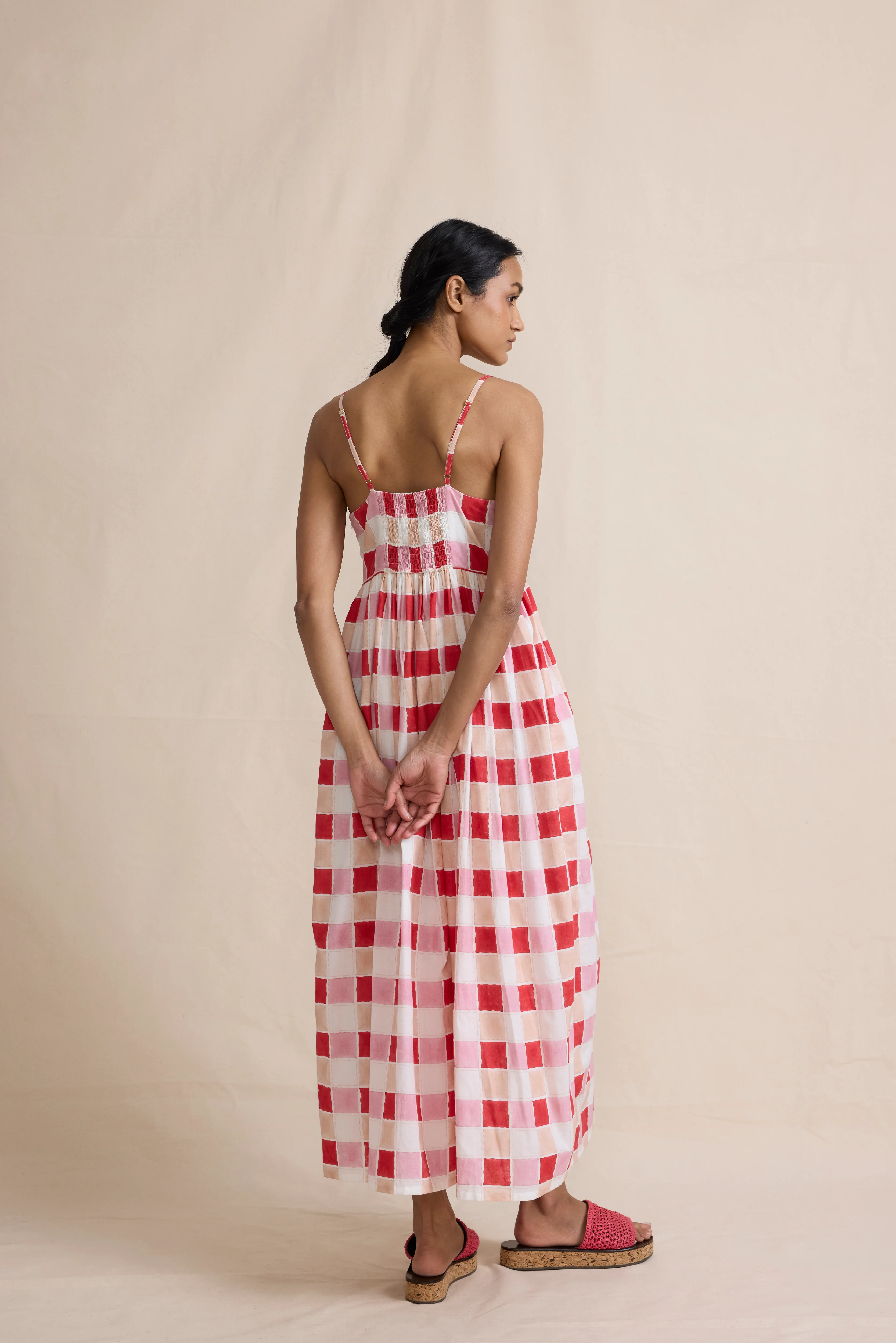 Dawn Dress in Red/Pink Zellige - Image 3