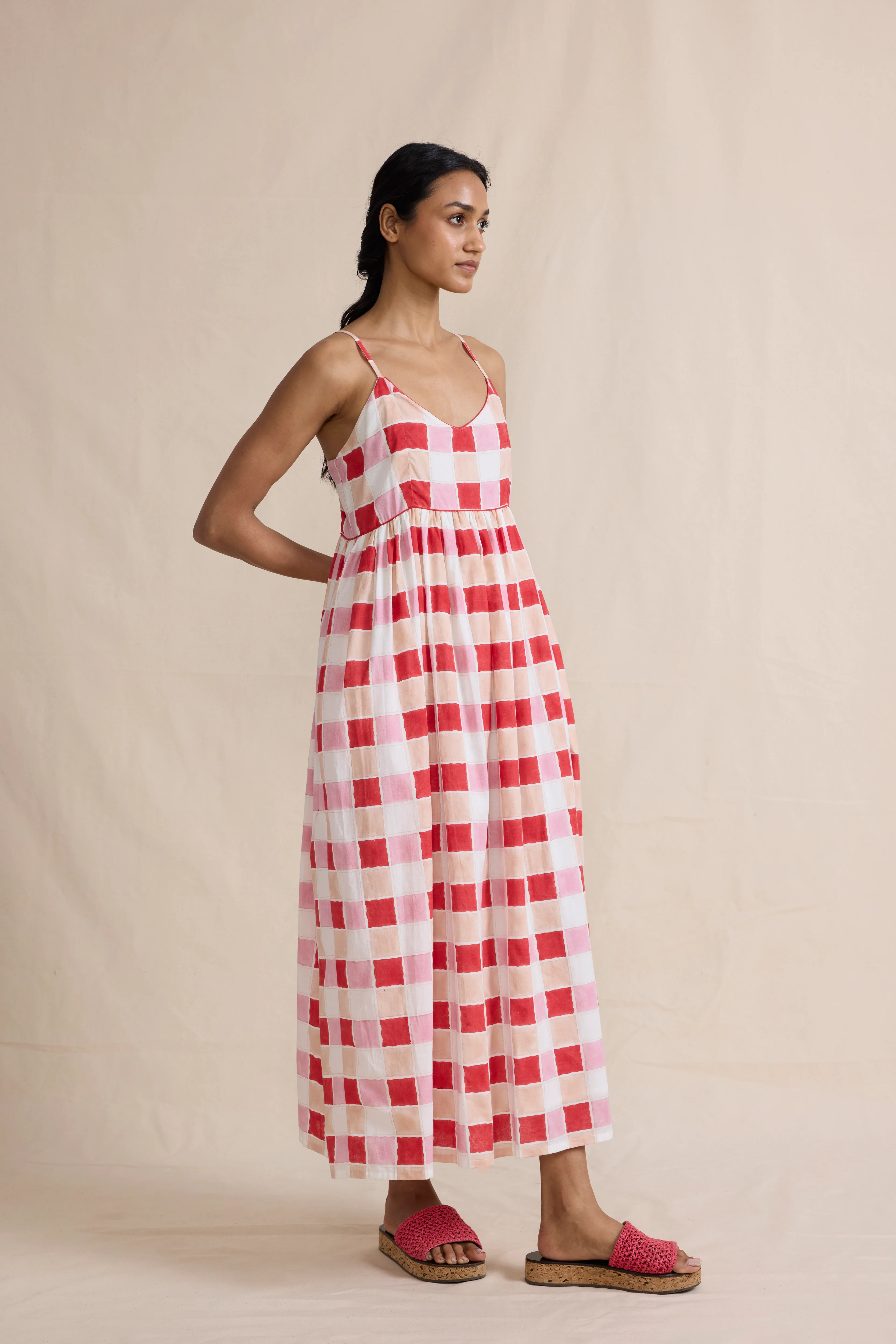 Dawn Dress in Red/Pink Zellige - Image 7