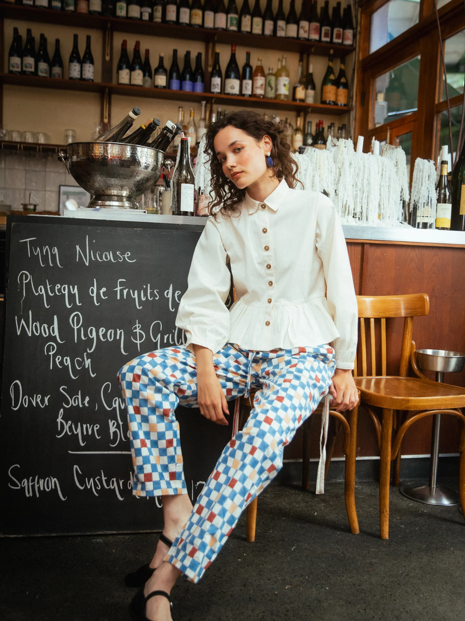 Drawstring Trousers in Chequers - Image 3