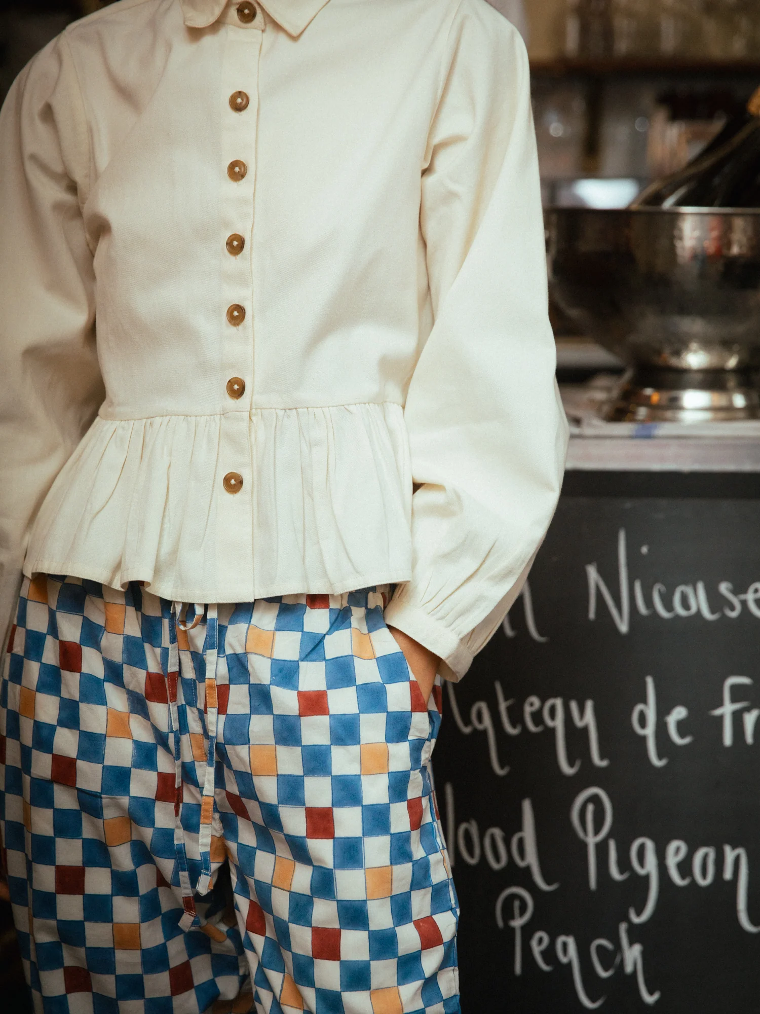 Drawstring Trousers in Chequers - Image 4