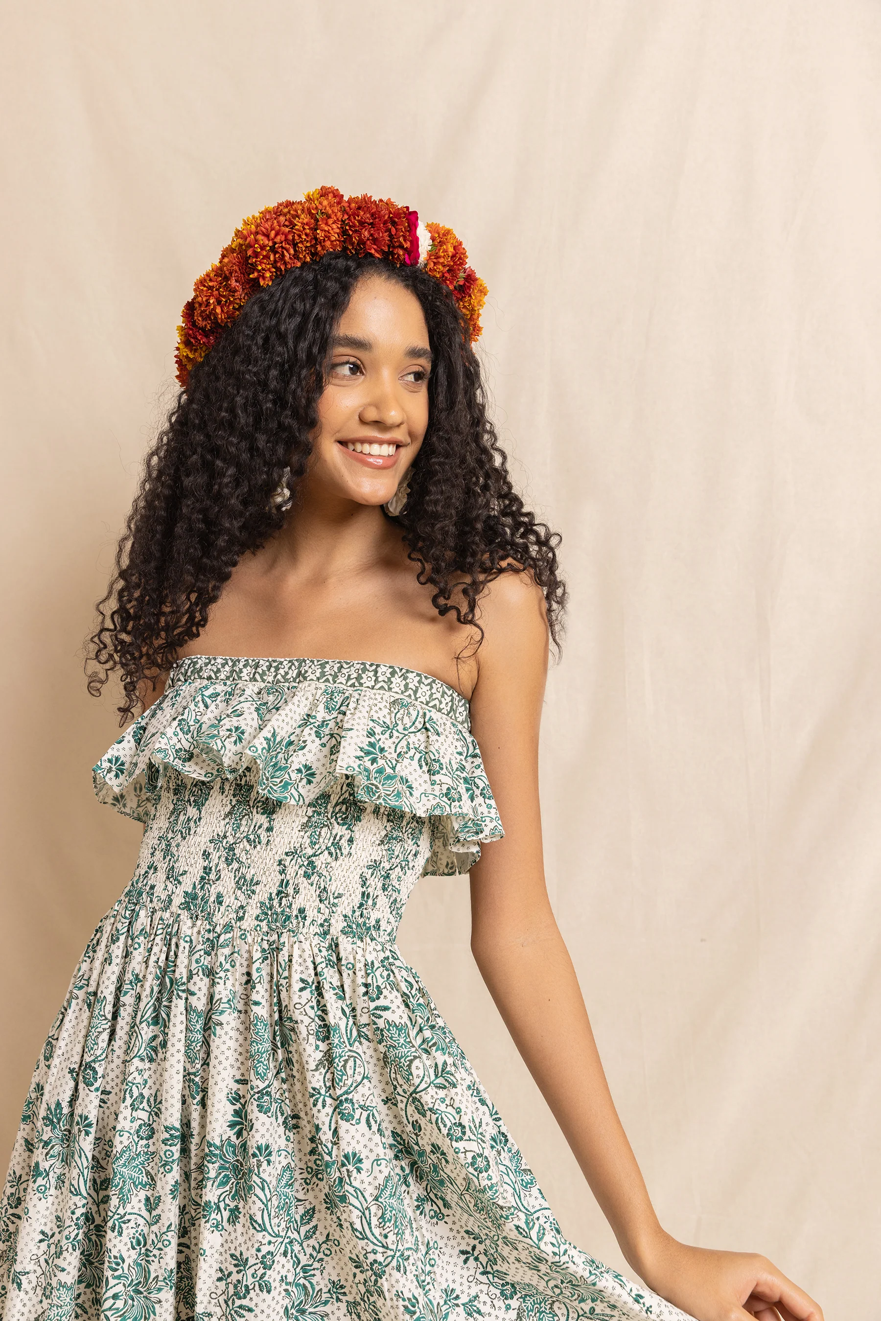 Ellen Dress in Emerald Chintz Trail - Image 4