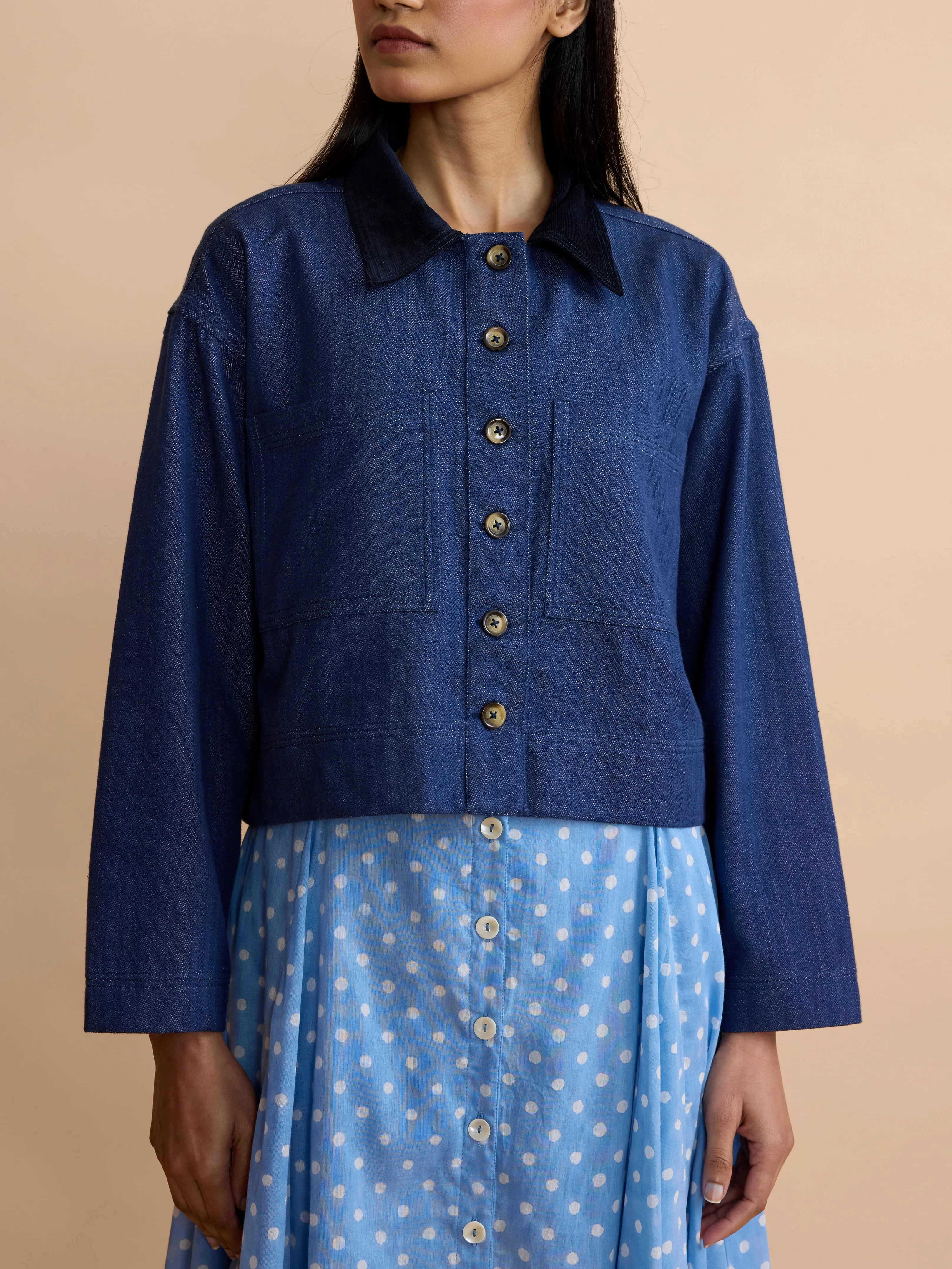 Erica Jacket in Indigo Twill - Image 5