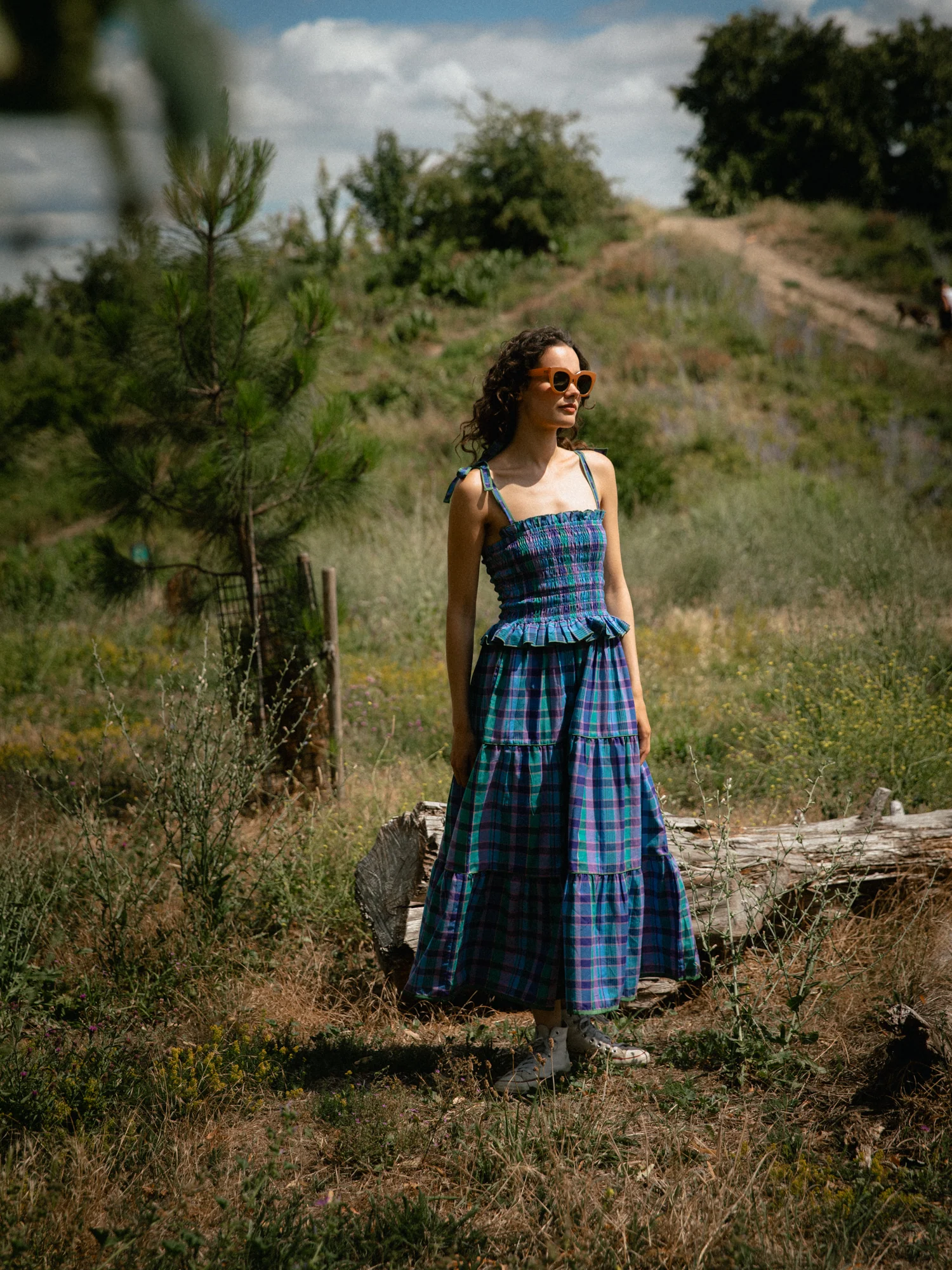Fiesta Dress in Peacock Check - Image 4