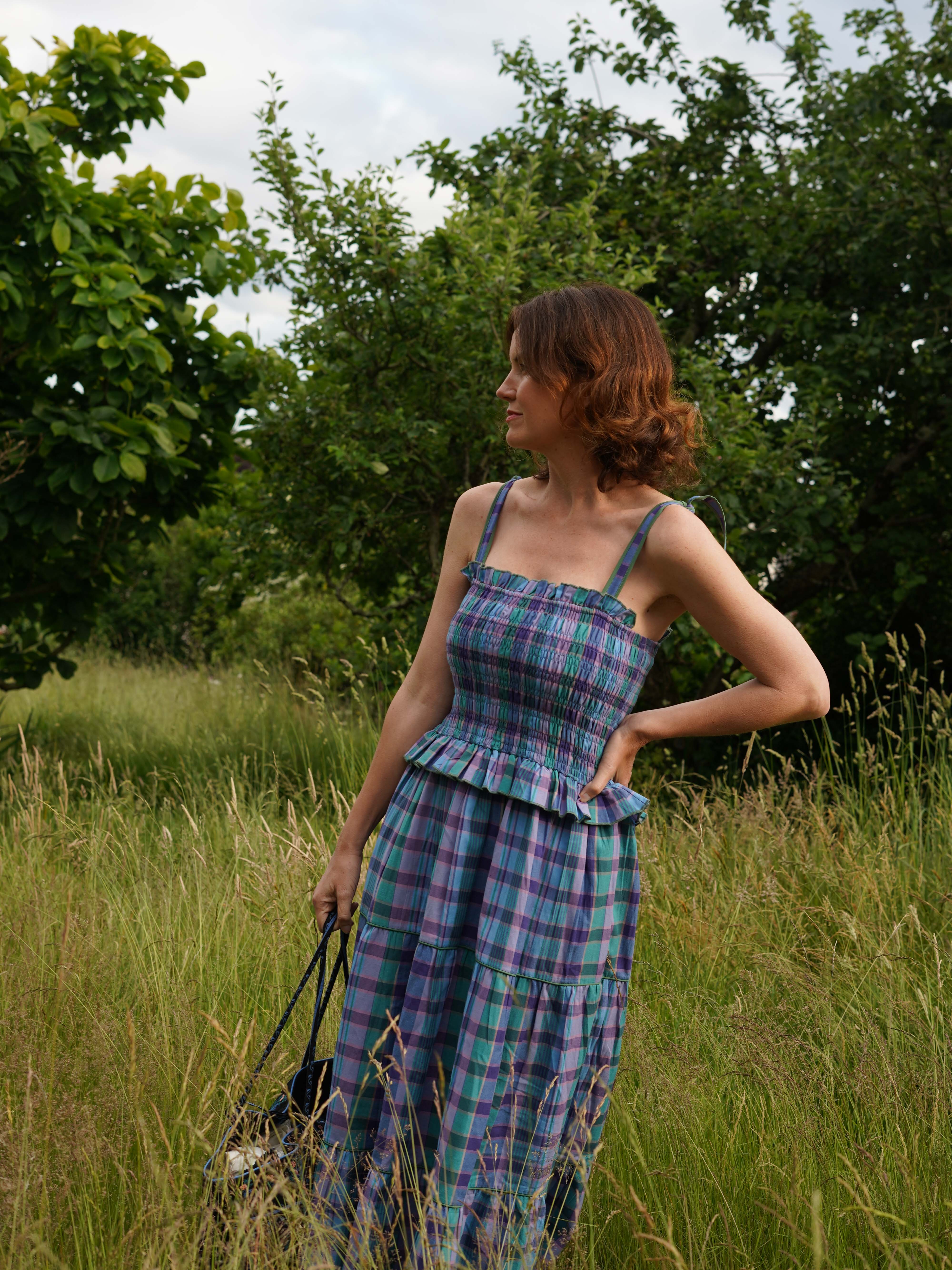 Fiesta Dress in Peacock Check - Image 5