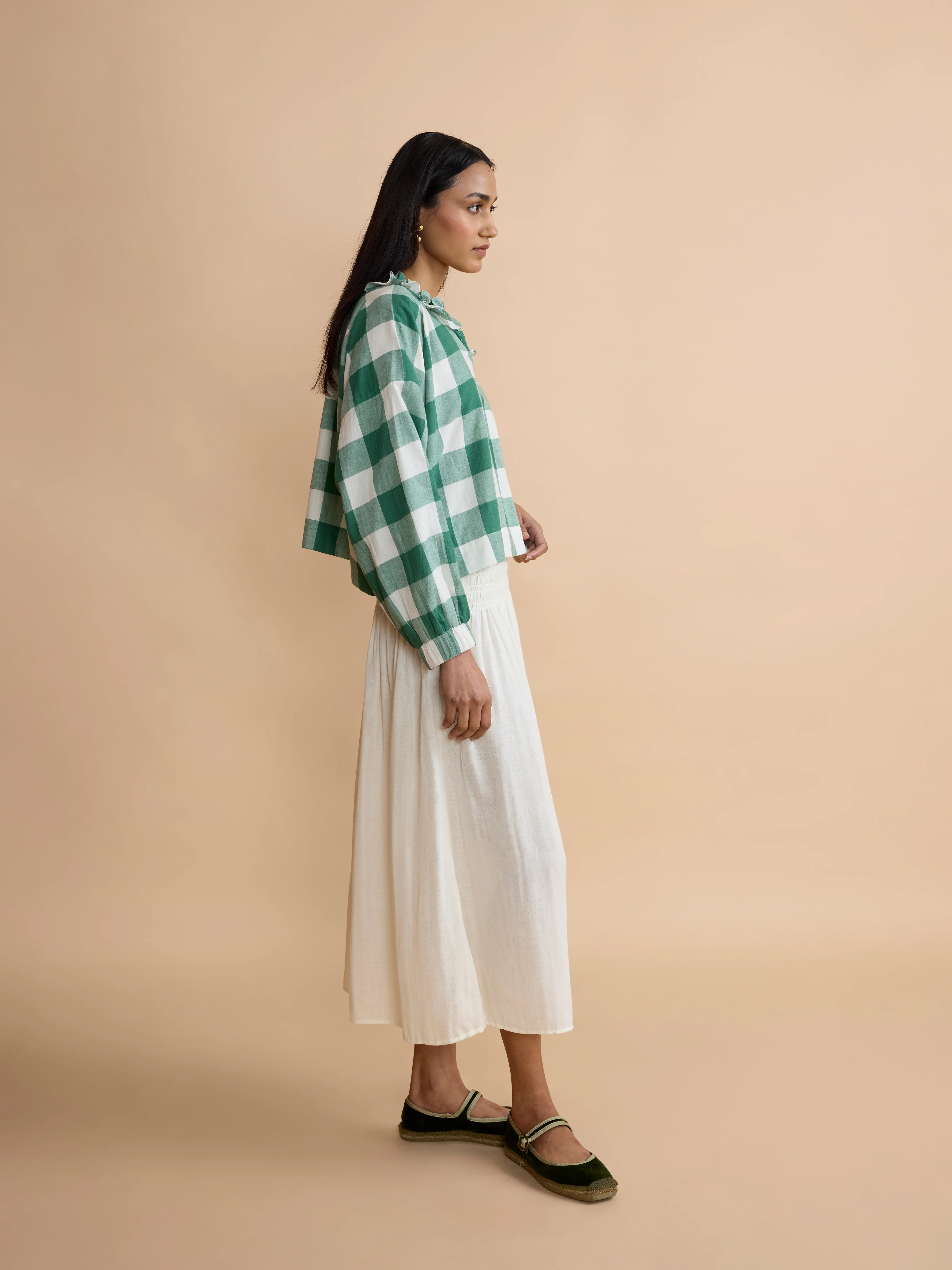 Gabby Top in Green Check - Image 3
