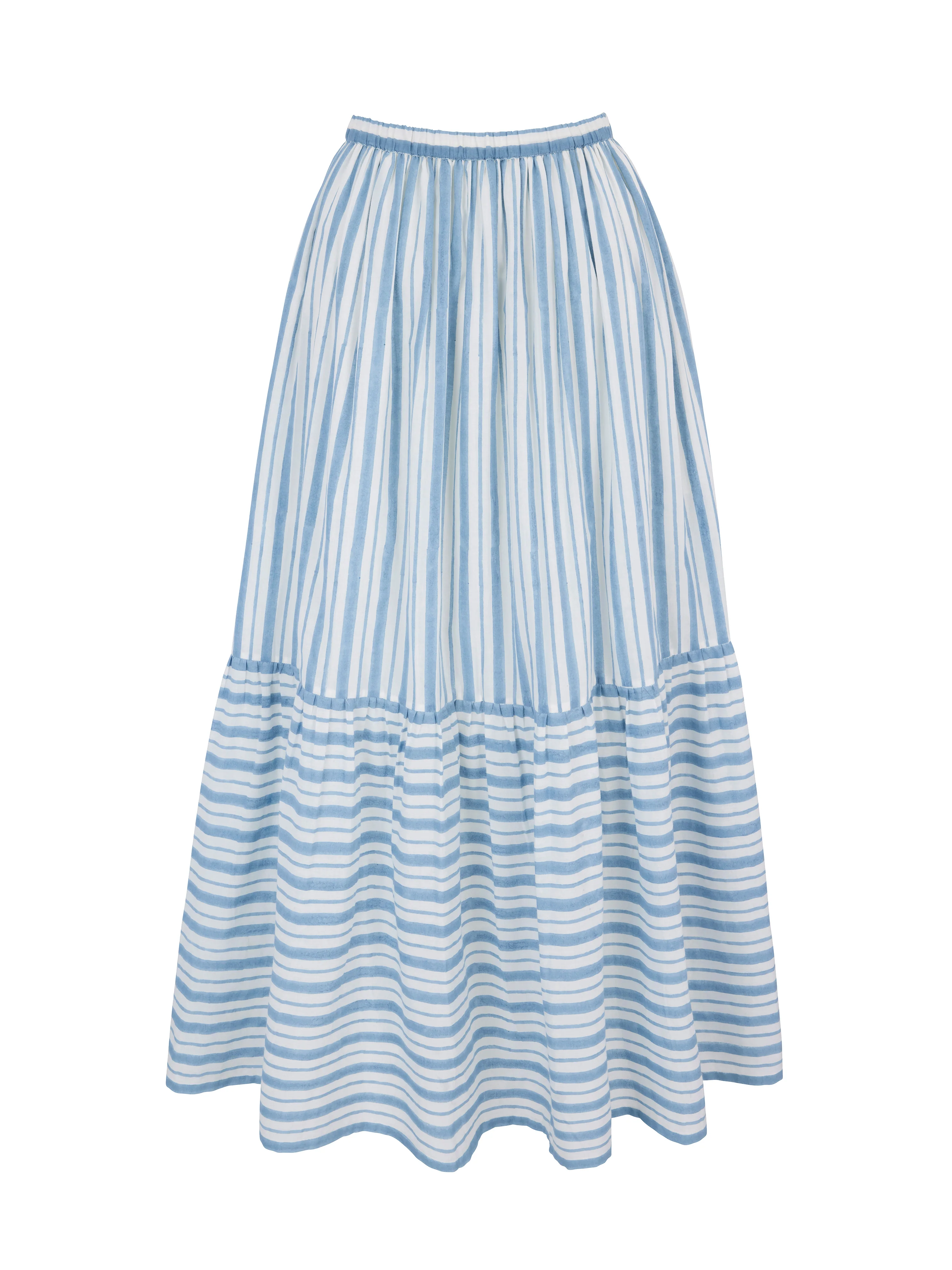 Gathered Skirt in Regatta Stripes - Image 3