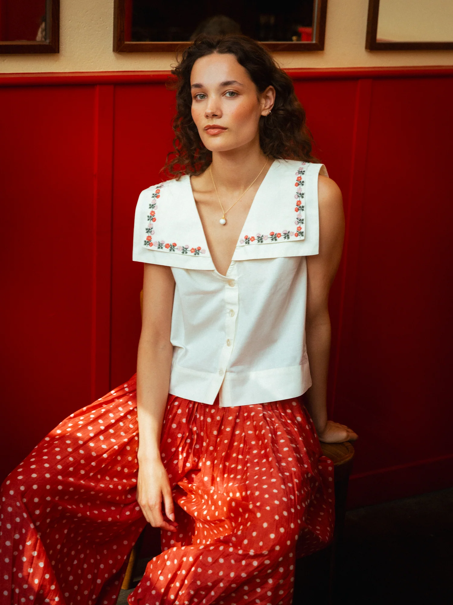 Hand-Embroidered Sailor Top - Image 5