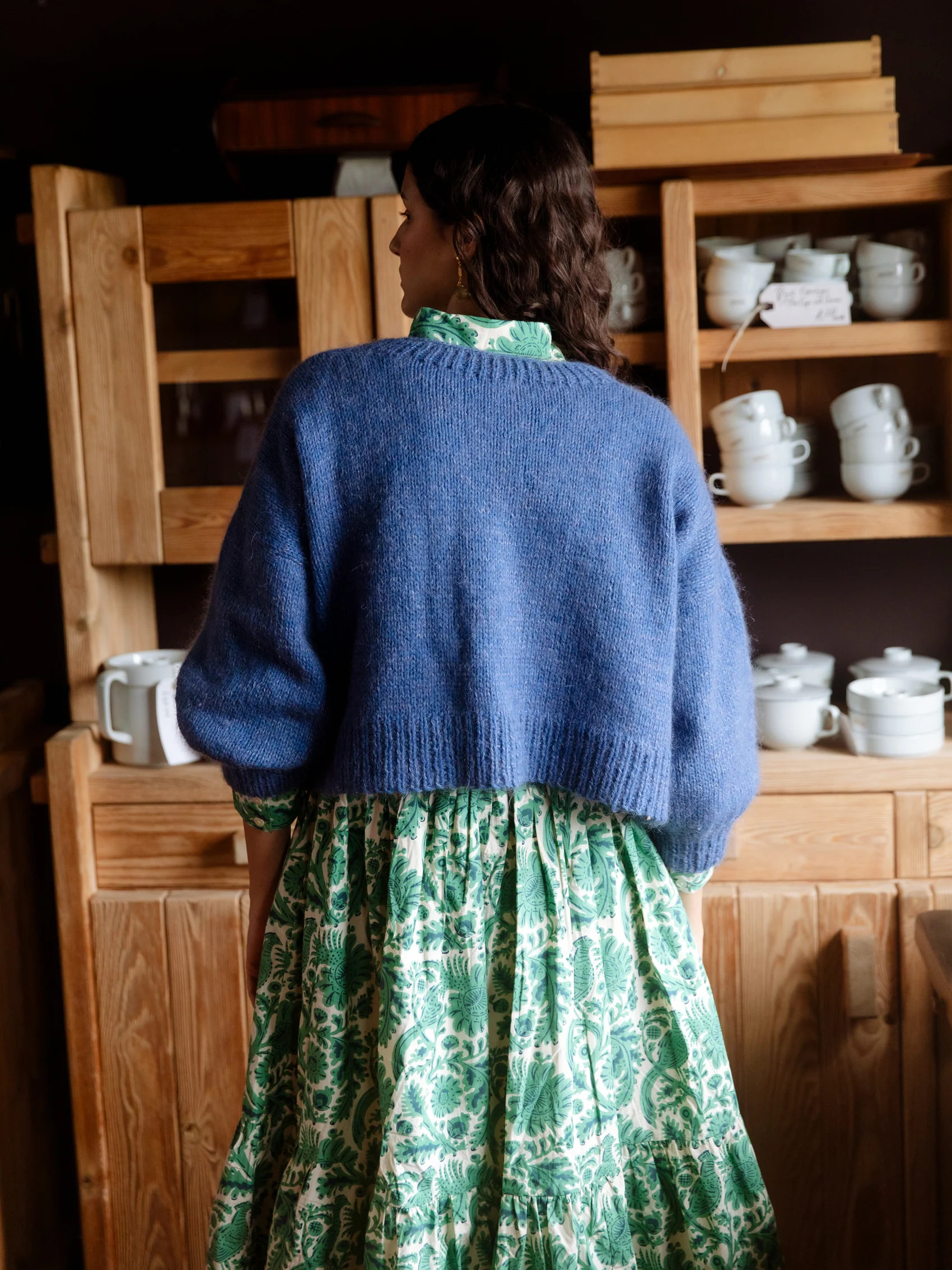 Hand-knitted boxy jumper, lapis - Image 3