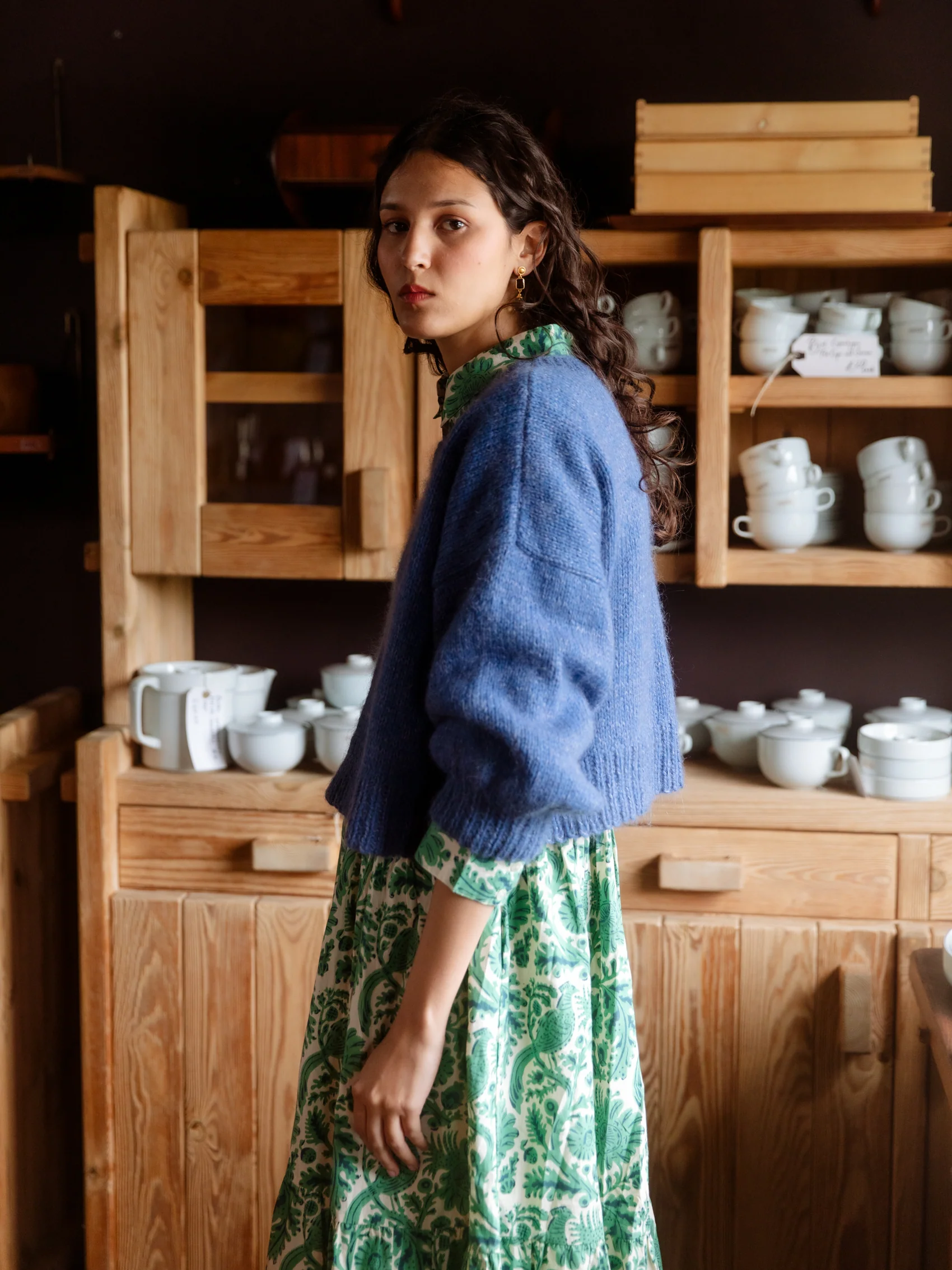 Hand-knitted boxy jumper, lapis - Image 5