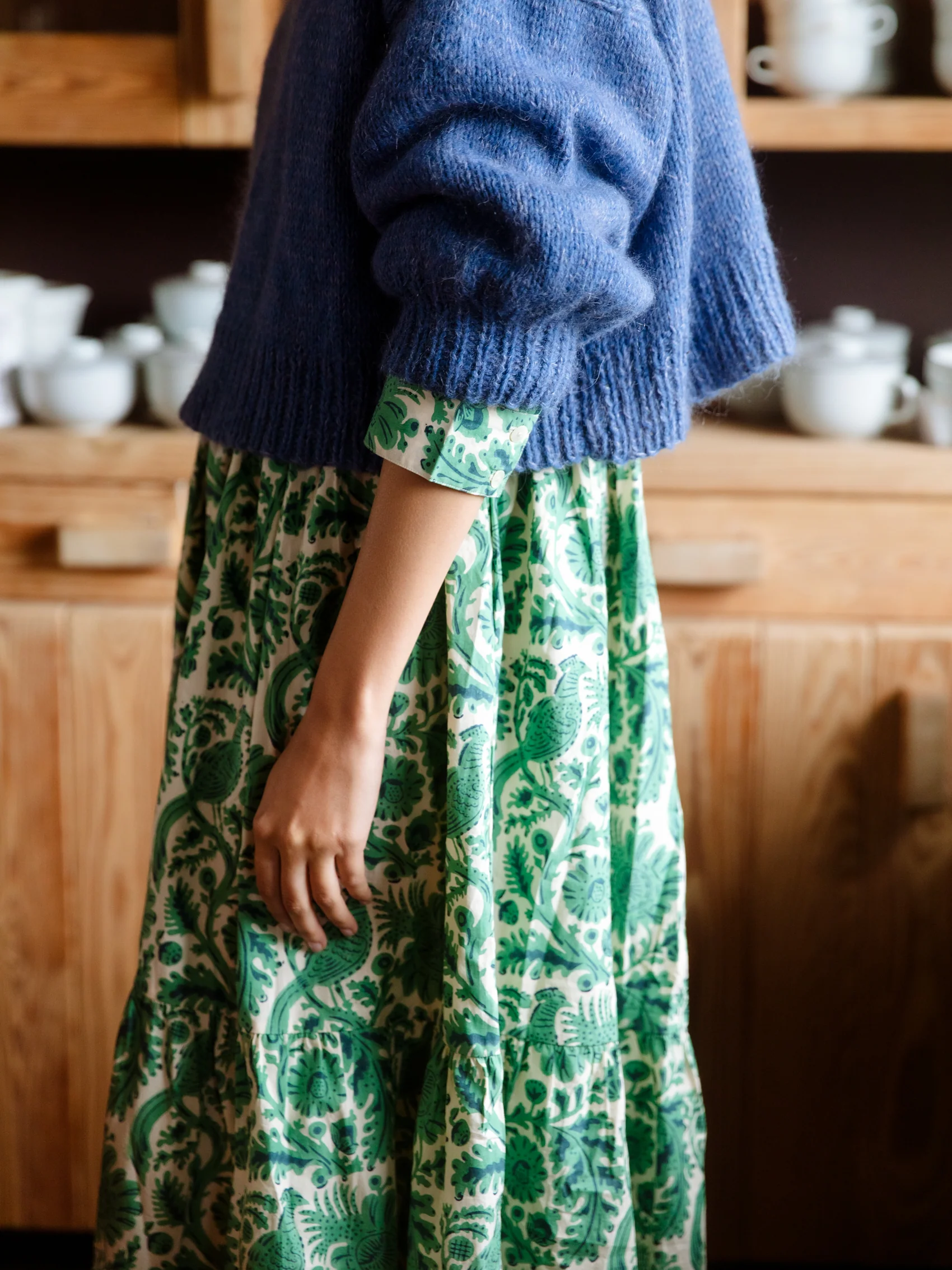 Hand-knitted boxy jumper, lapis - Image 8