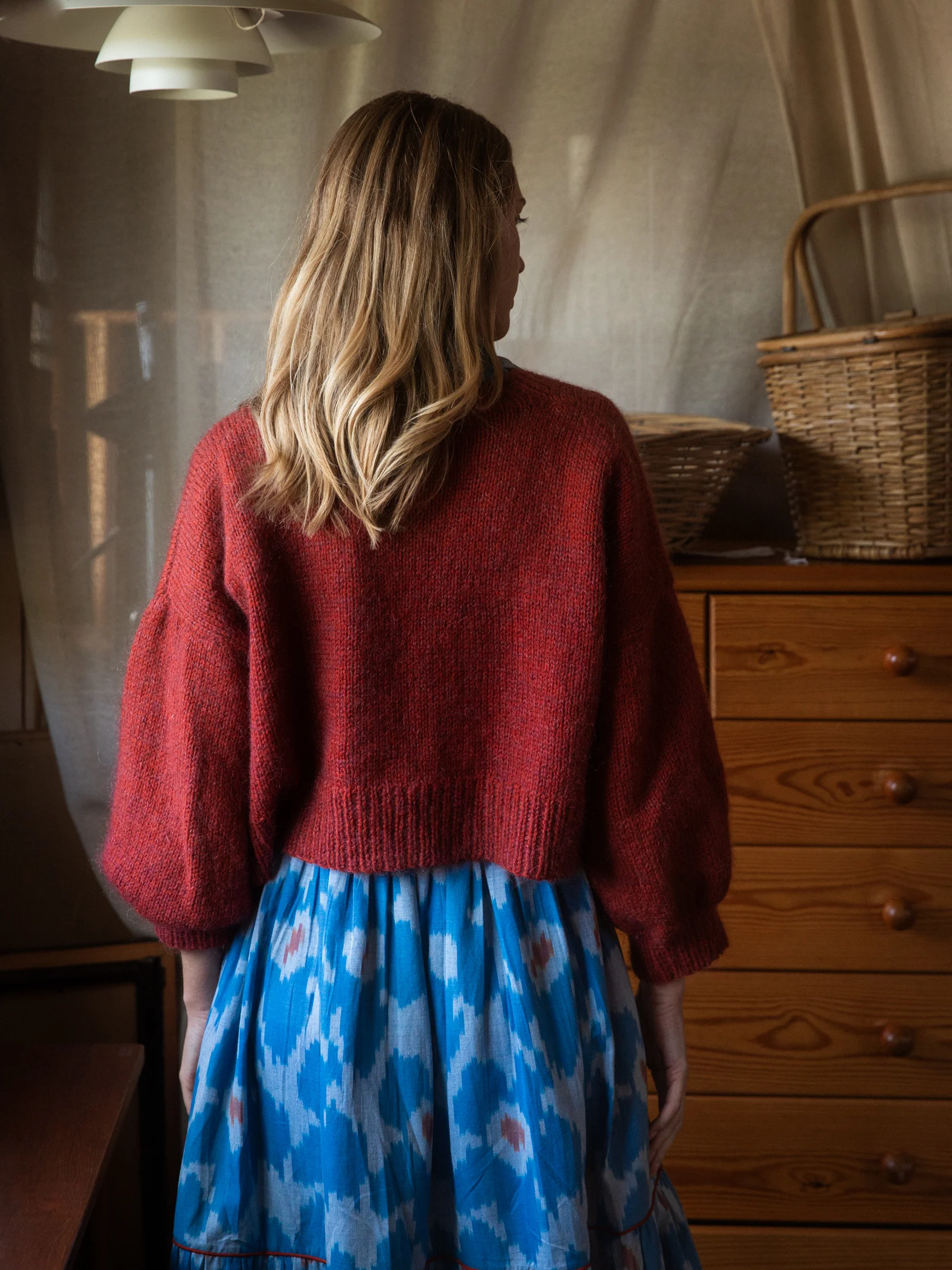 Hand-knitted boxy jumper, rust - Image 3