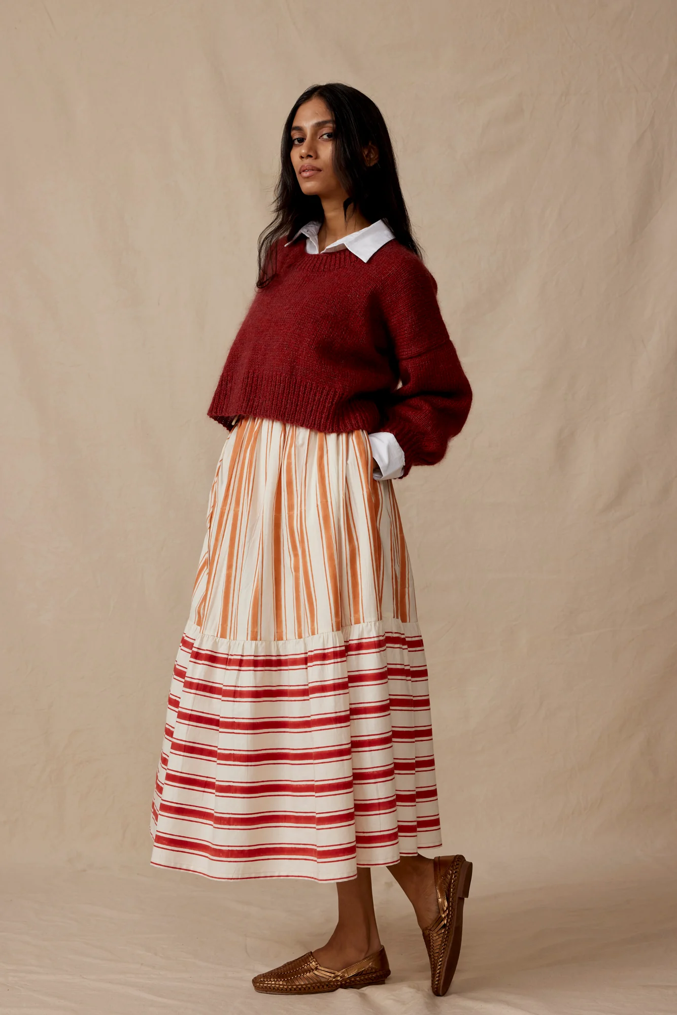 Hand-knitted boxy jumper, rust - Image 4