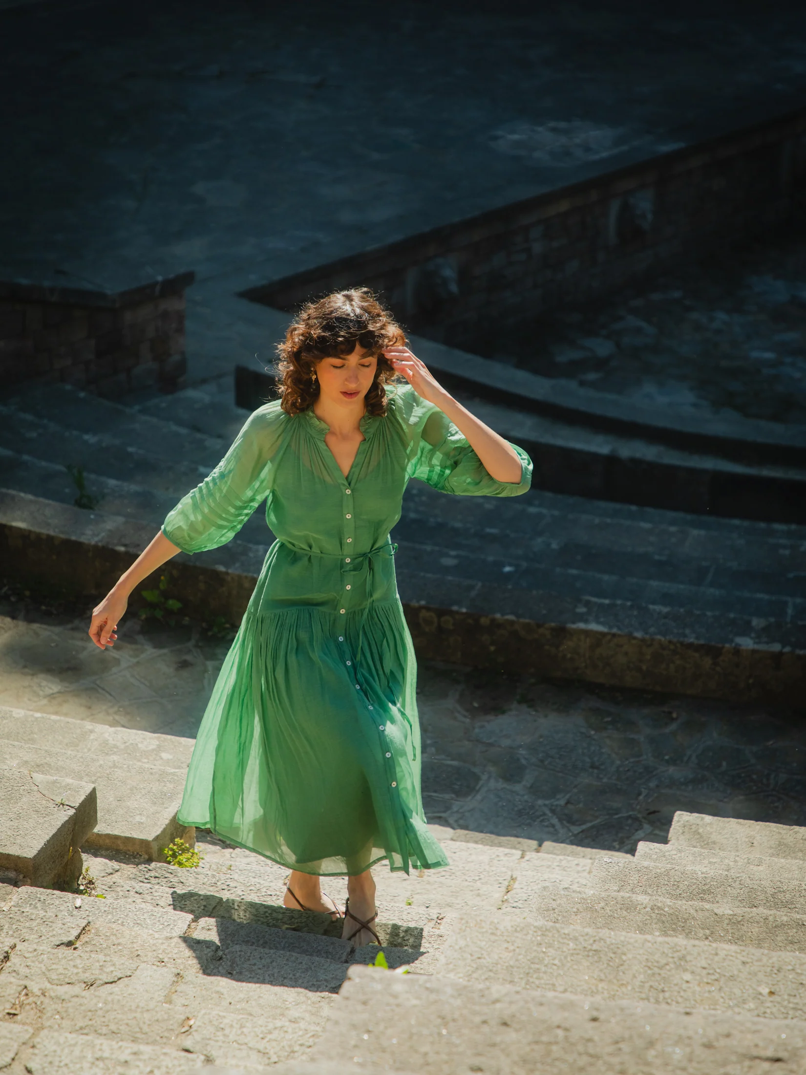 Hudson Dress in Sage Green - Image 7