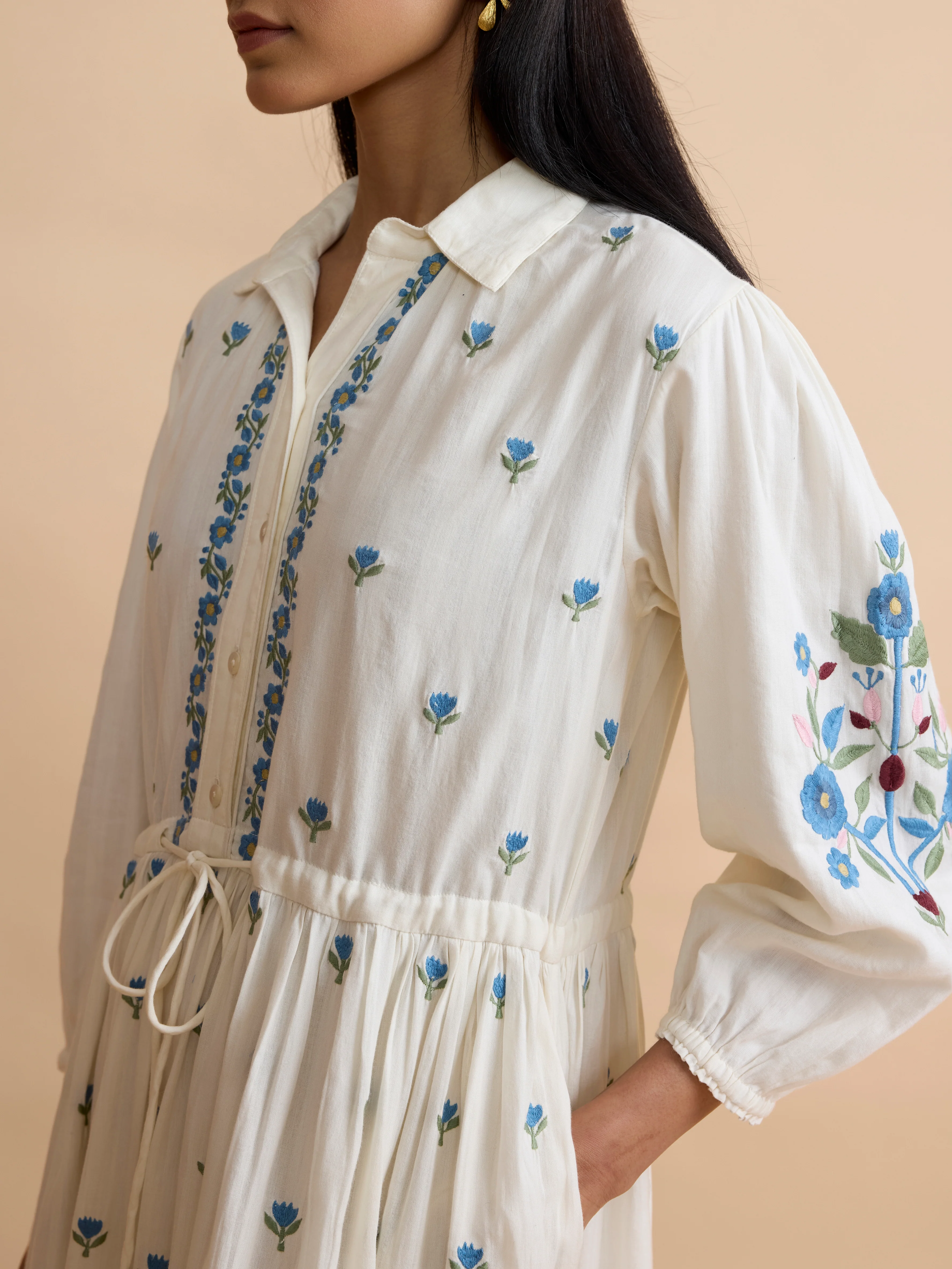 Lina Dress in Aegean Embroidery - Image 8