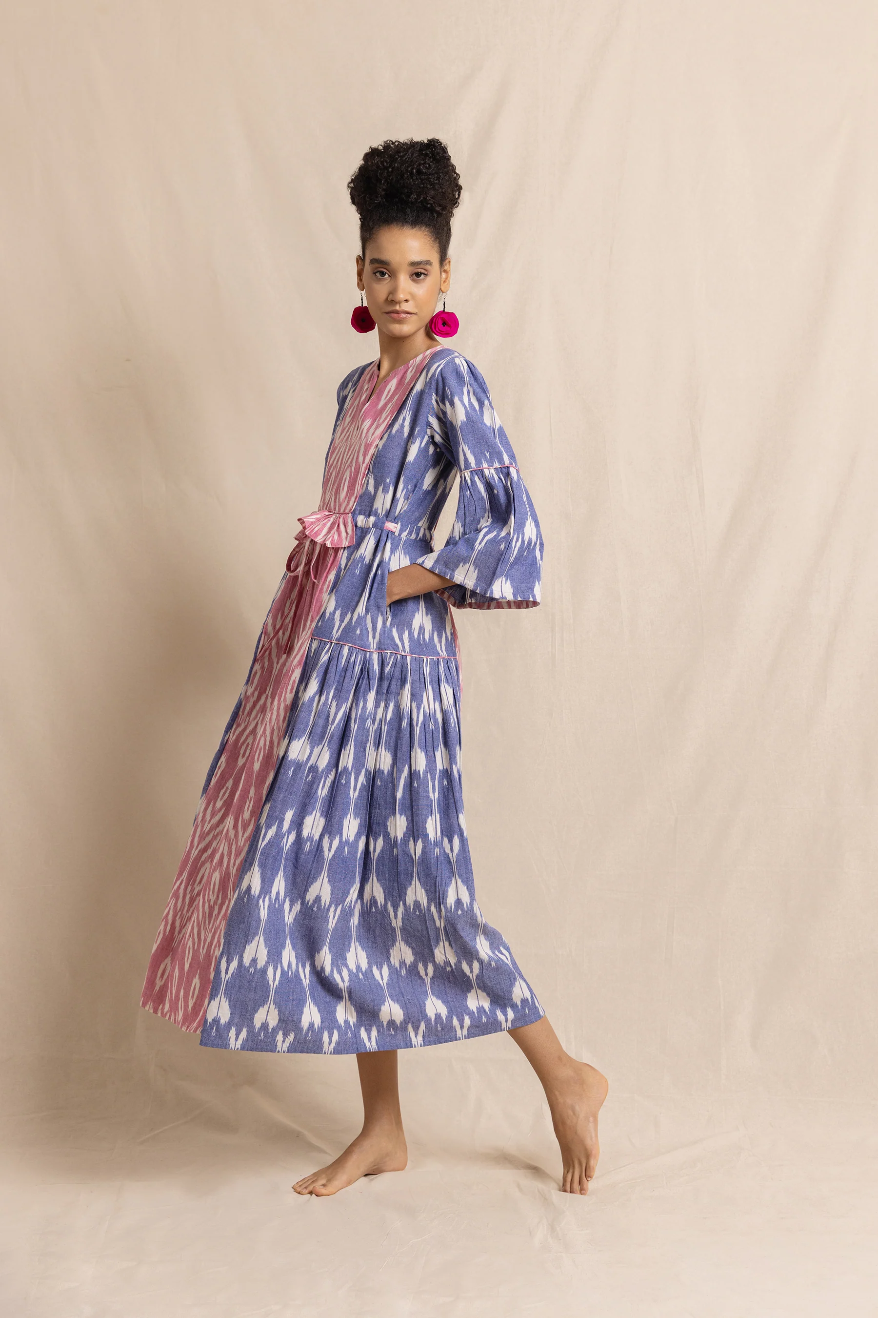 Lucia Dress in Handloom Ikat - Image 3