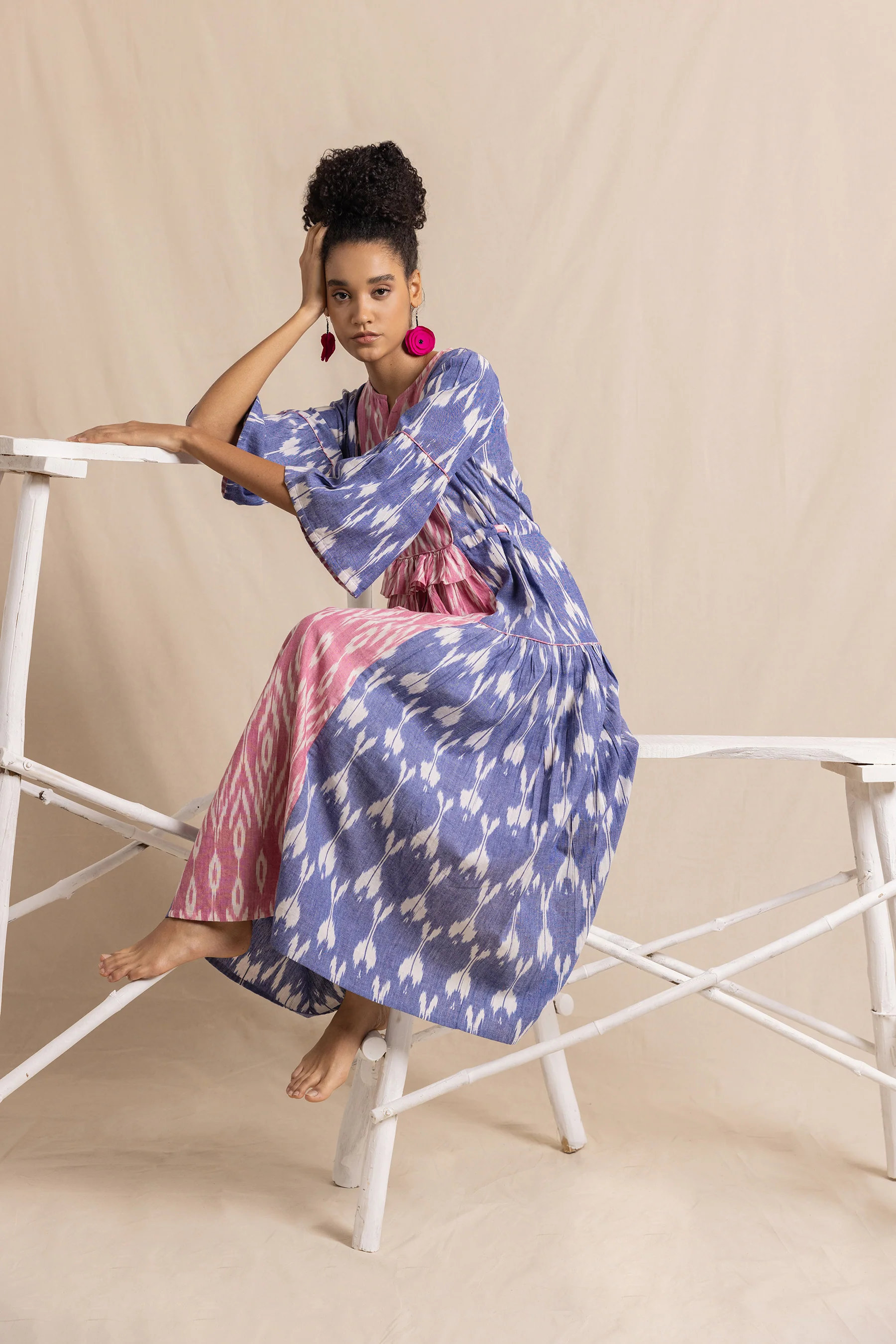 Lucia Dress in Handloom Ikat - Image 4