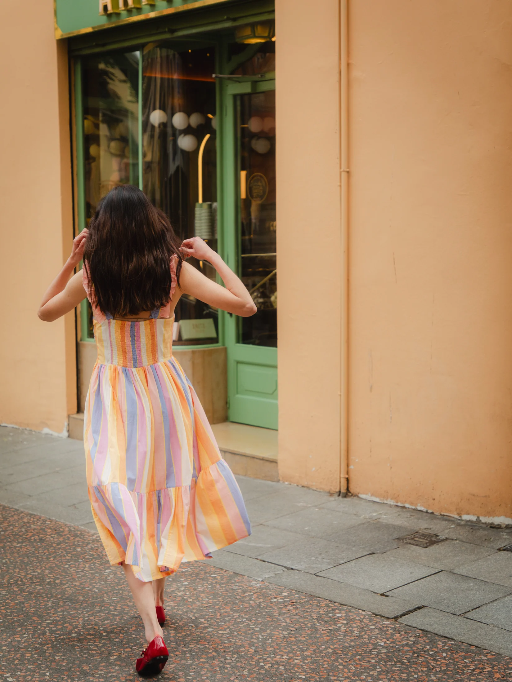 Maeve Dress in Sorbet Stripe - Image 3