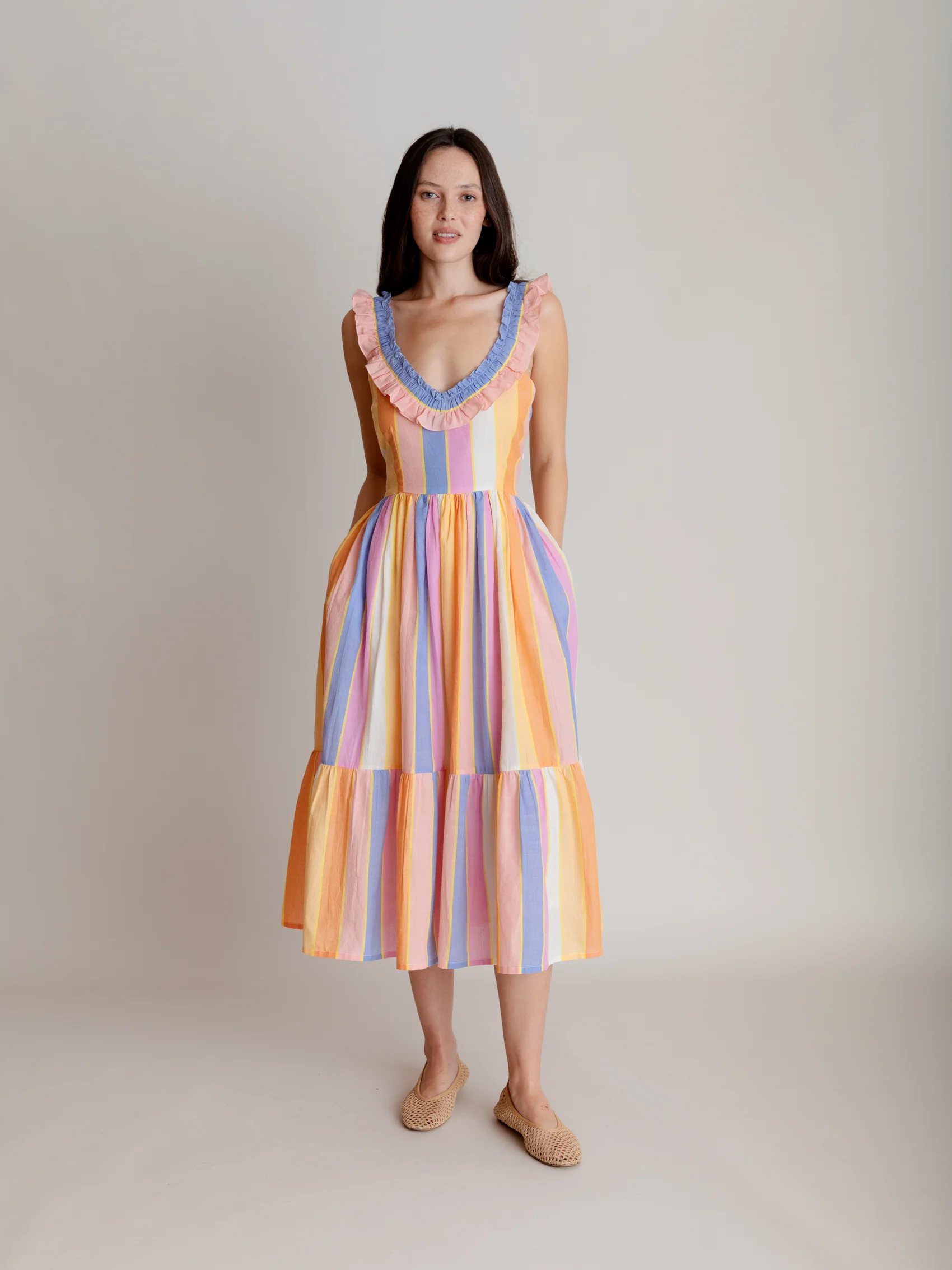 Maeve Dress in Sorbet Stripe - Image 5