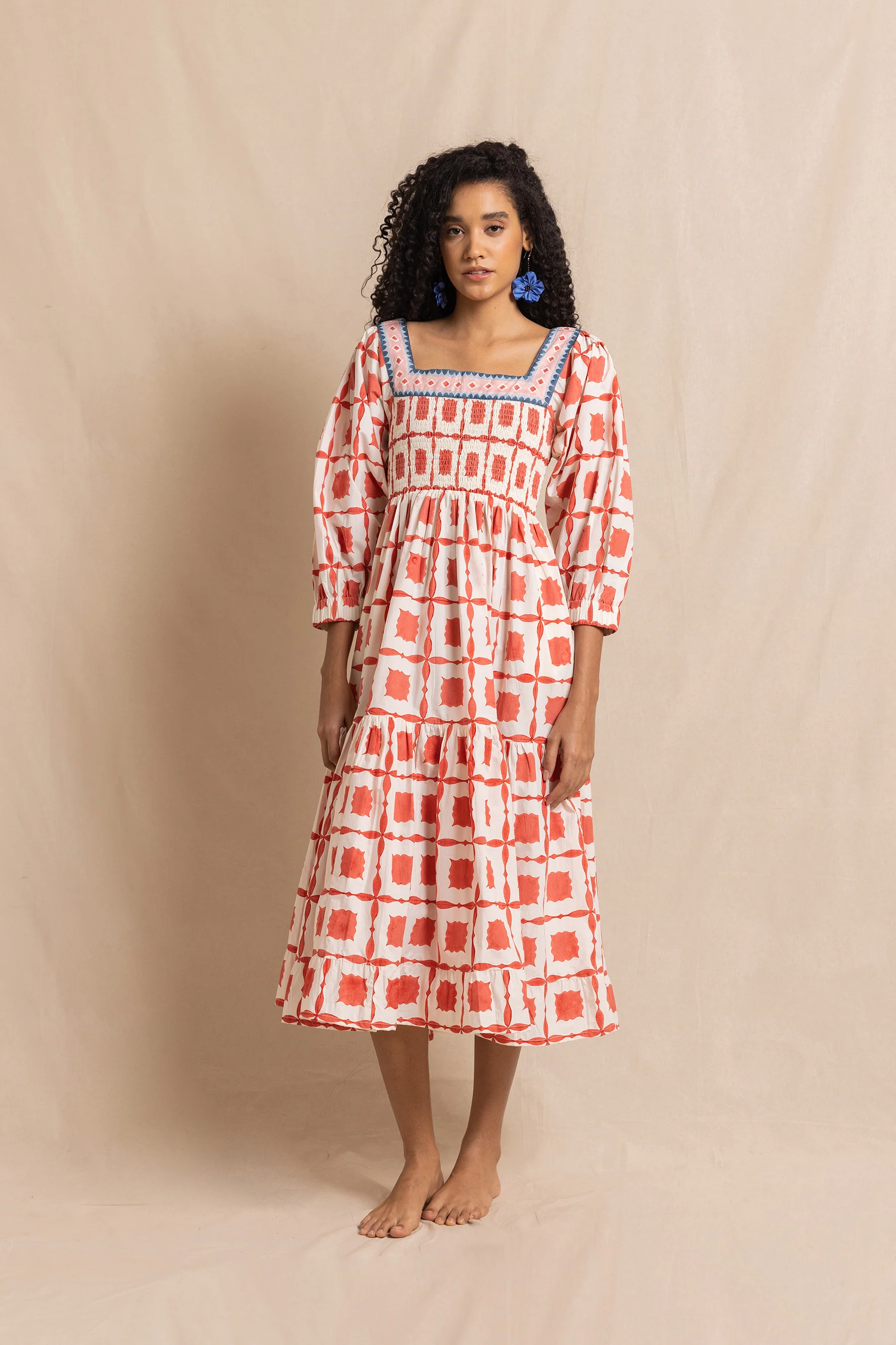 Mathilde Dress in Coral Lisboa - Image 4