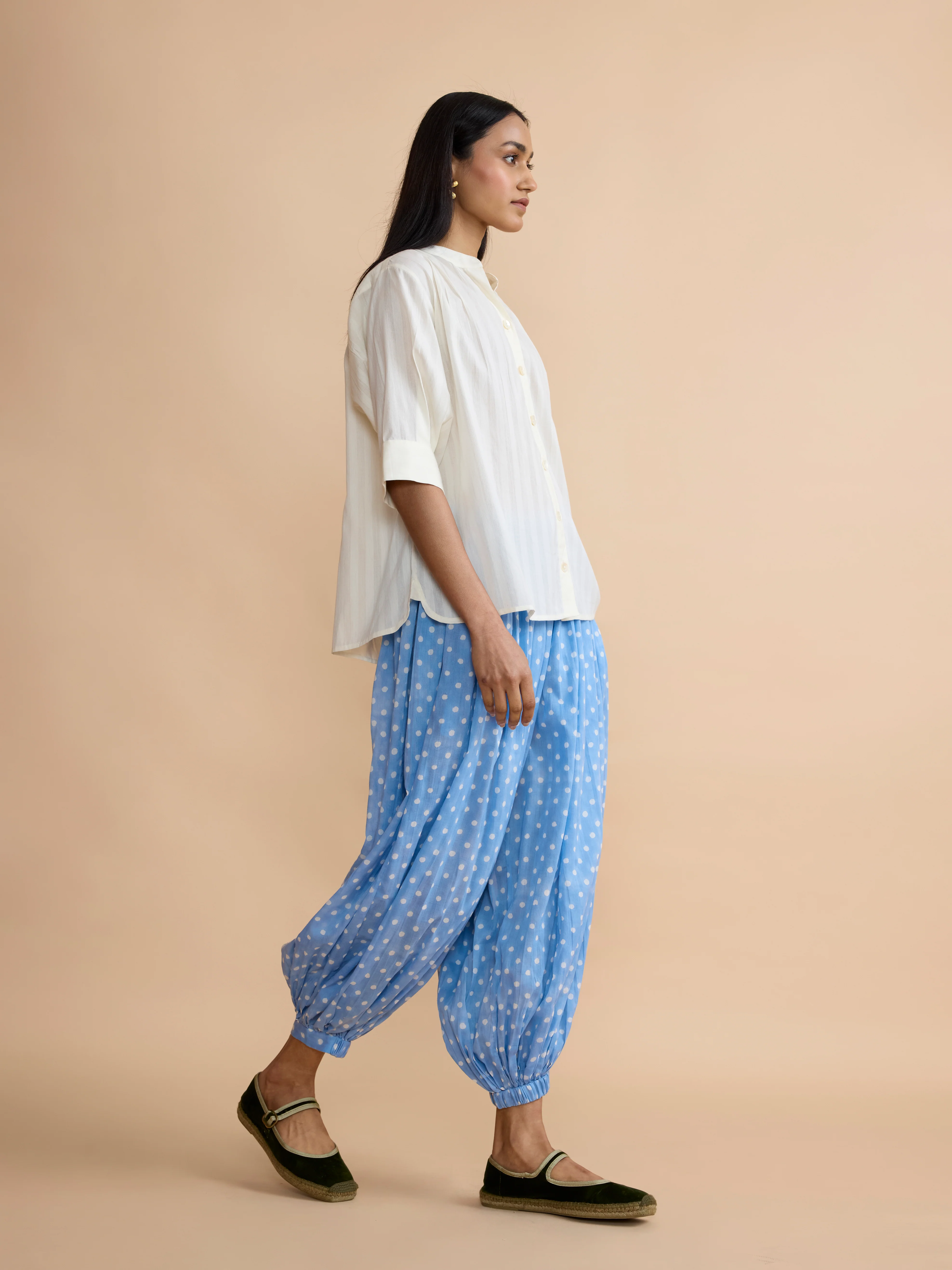 Mermaid Trousers in French Blue Polka - Image 5