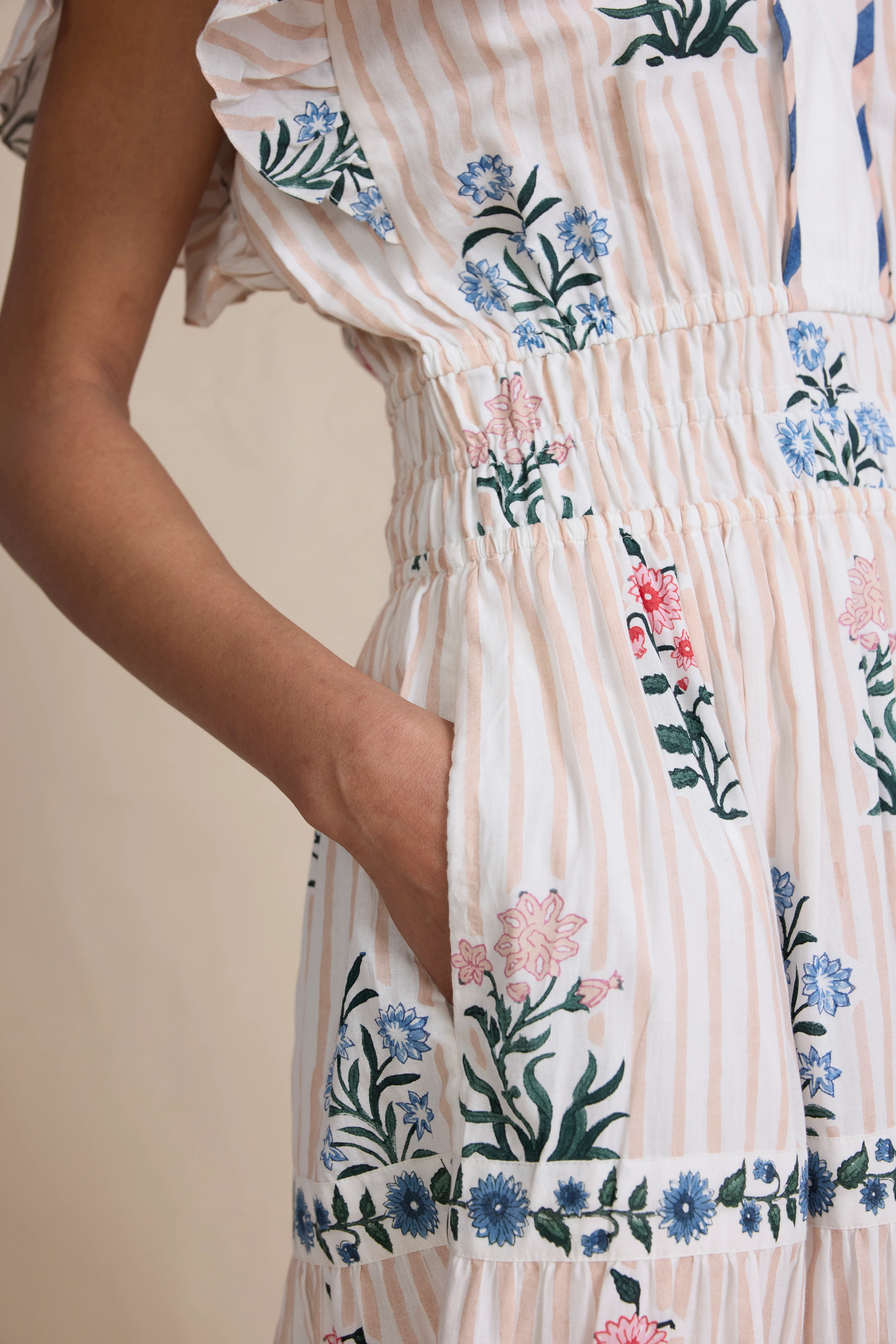 Olivia Dress Blush in Jodhpur Stripe - Image 4