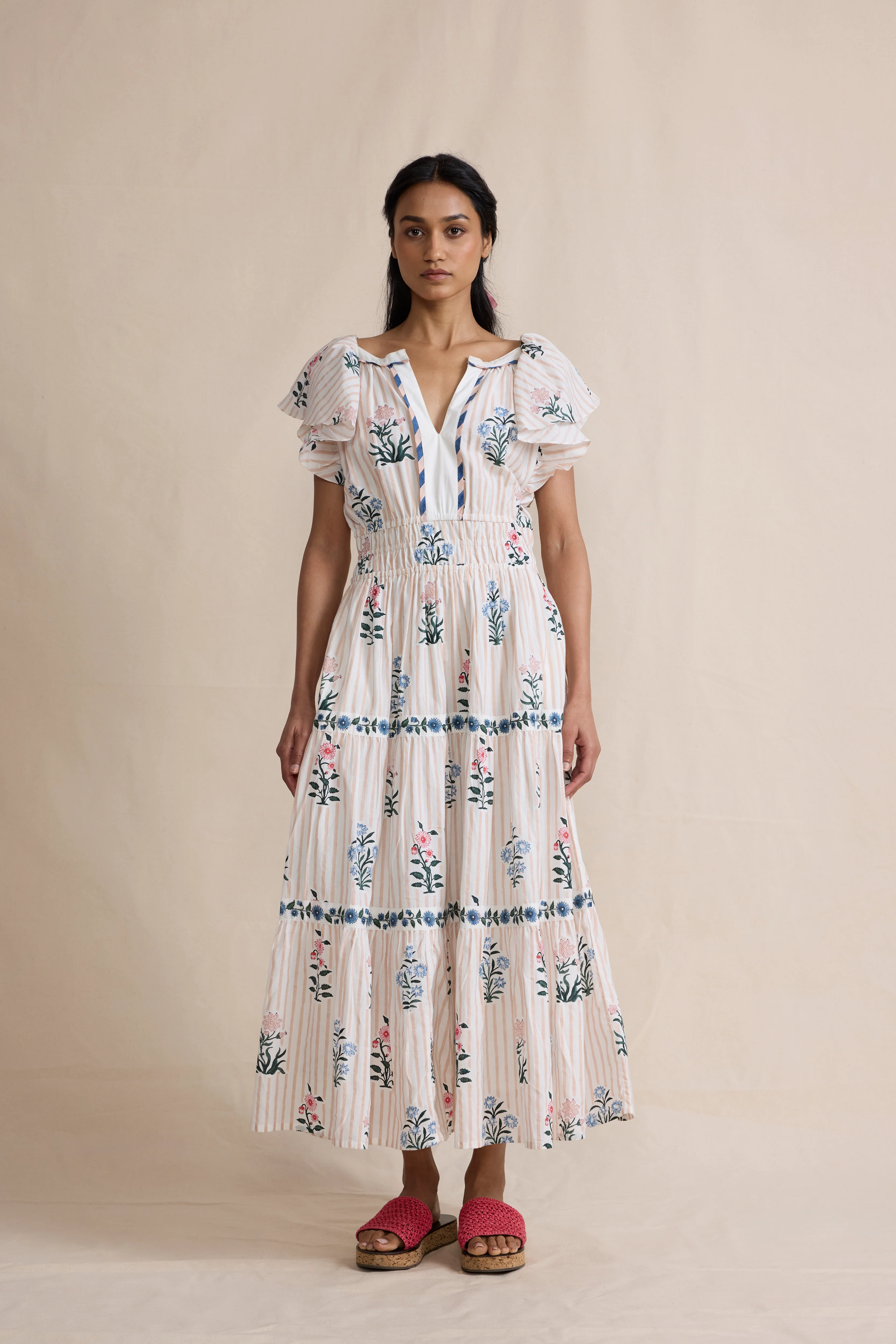 Olivia Dress Blush in Jodhpur Stripe - Image 5