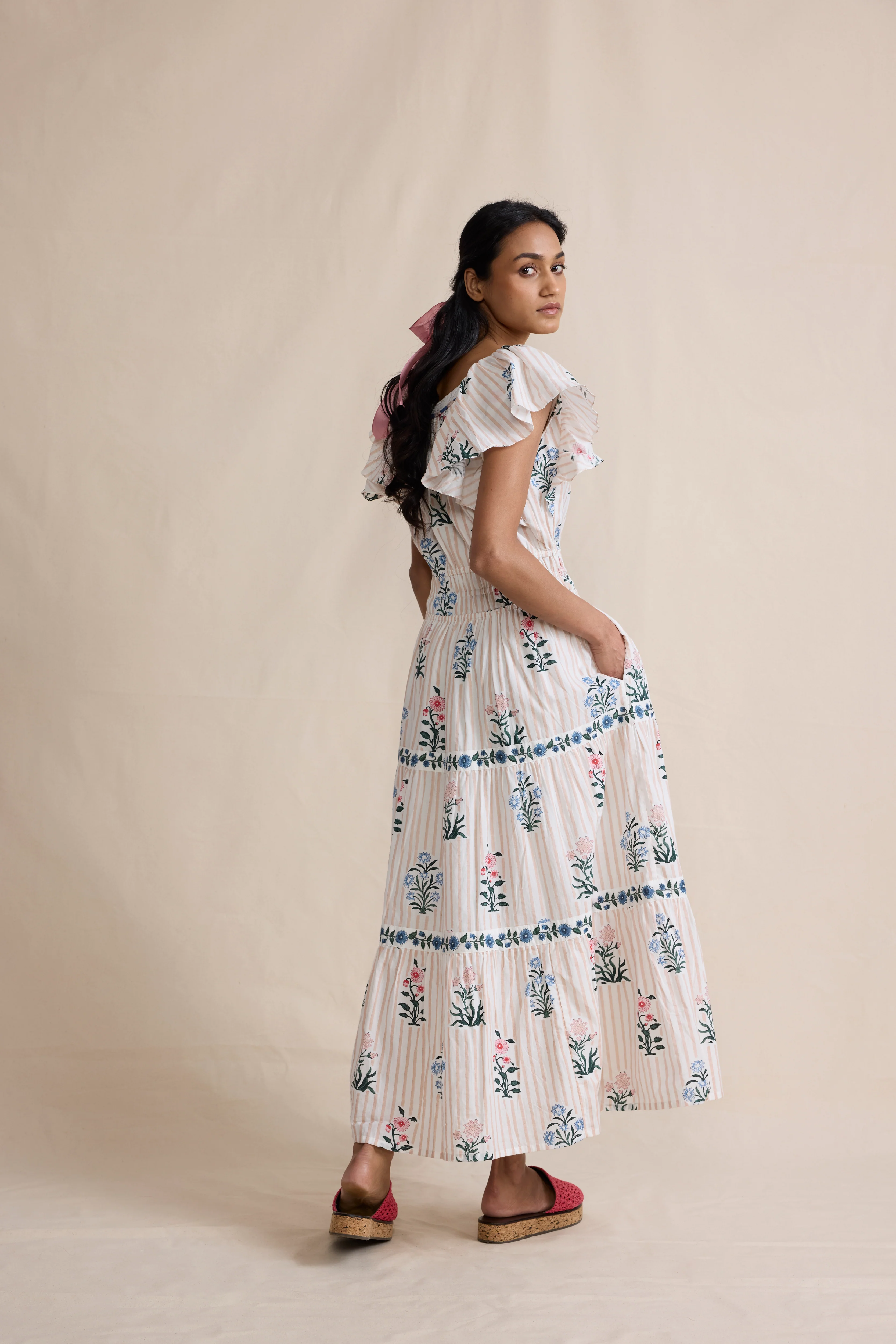 Olivia Dress Blush in Jodhpur Stripe - Image 6