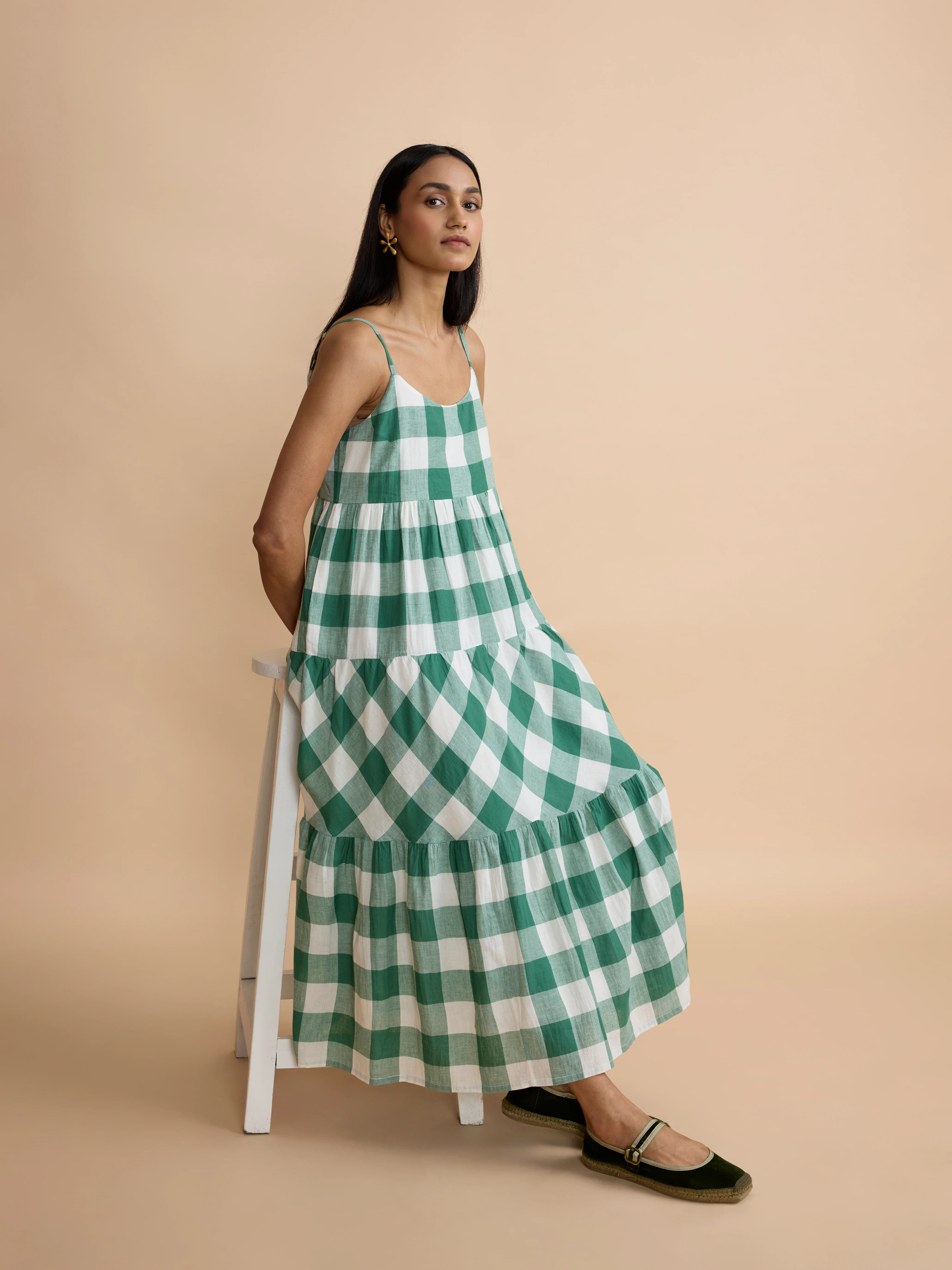 Oslo Dress in Green Check - Image 5