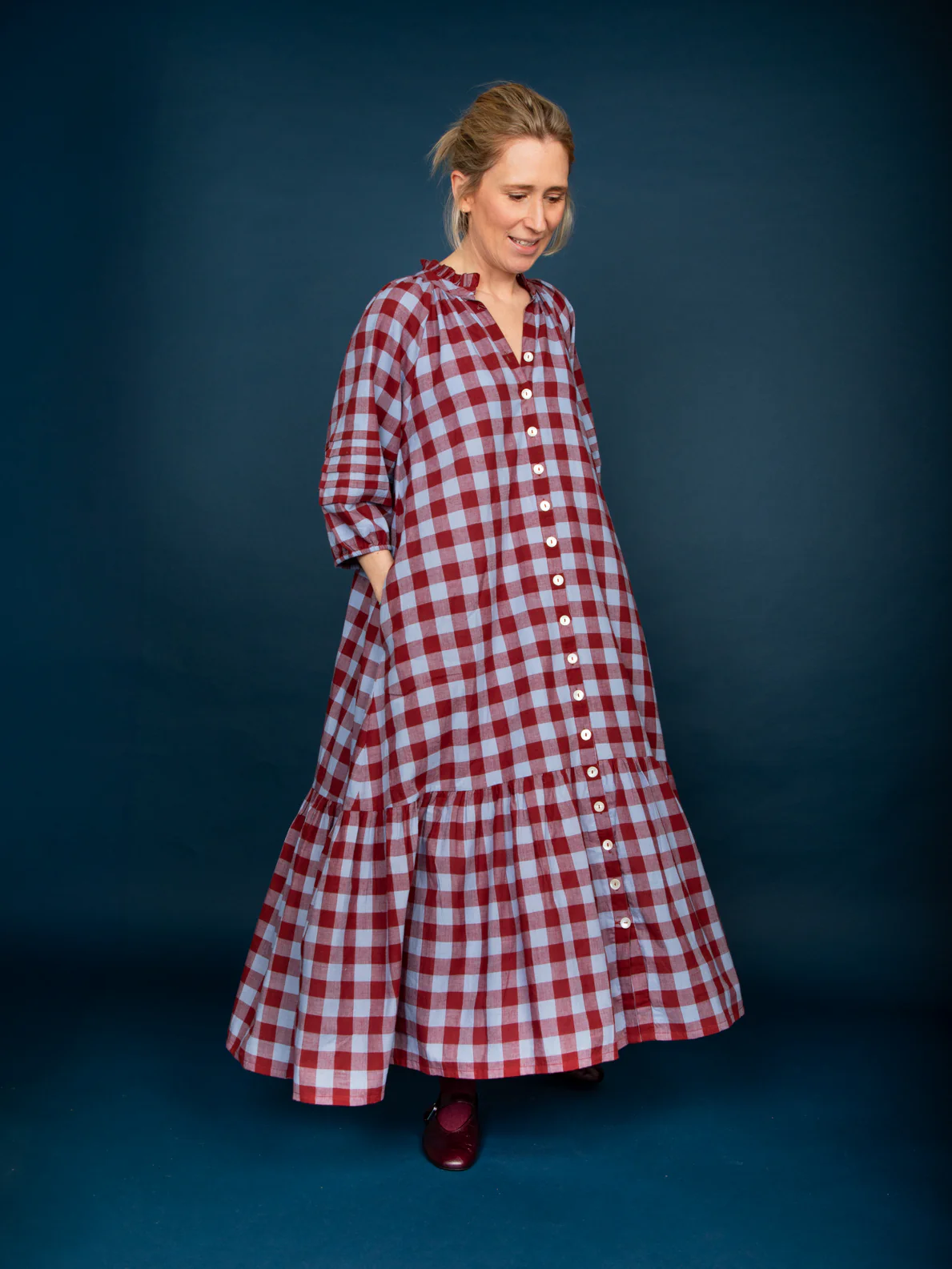 Palermo Dress in Bluebell Check - Image 3