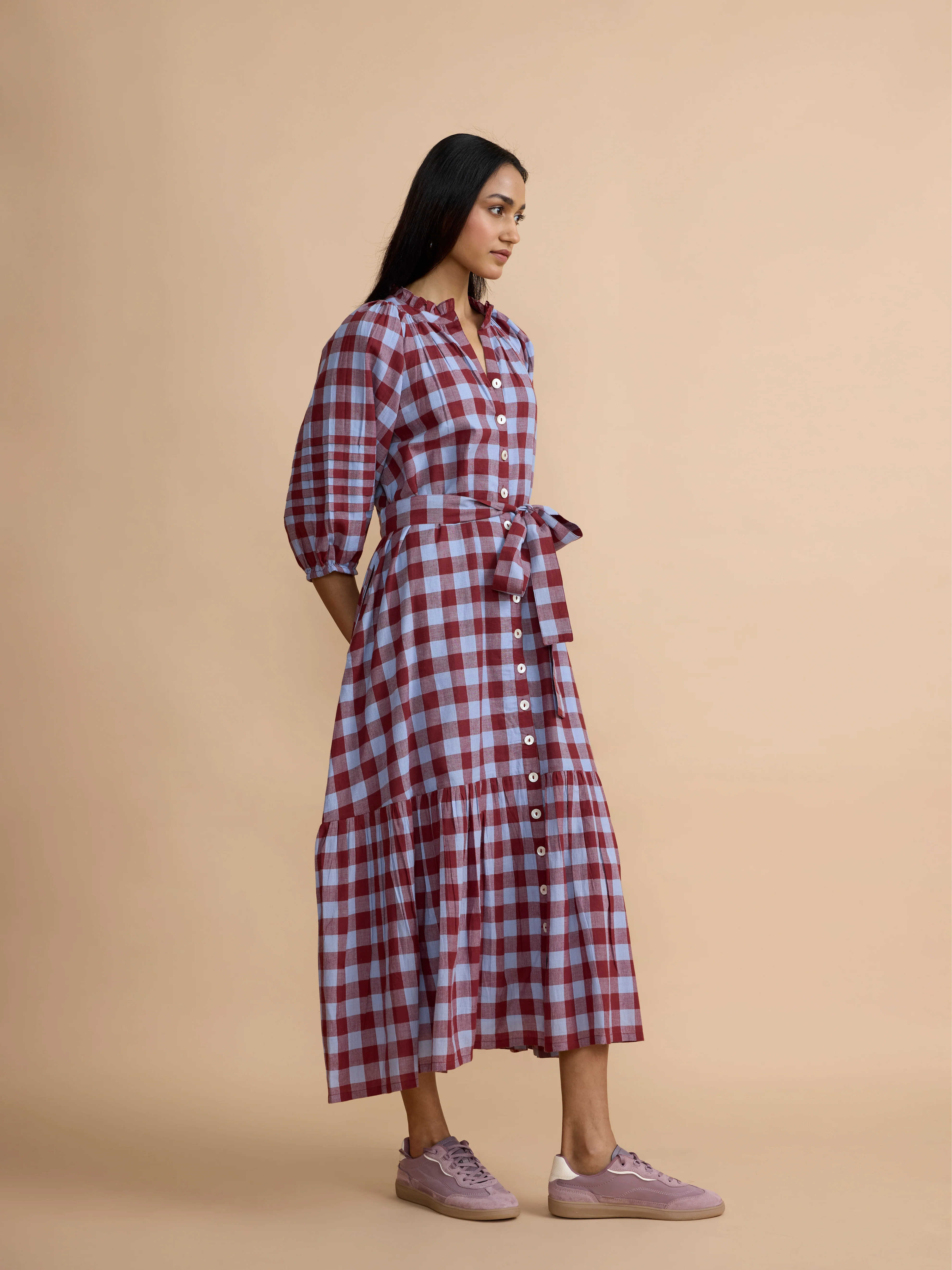 Palermo Dress in Bluebell Check - Image 6