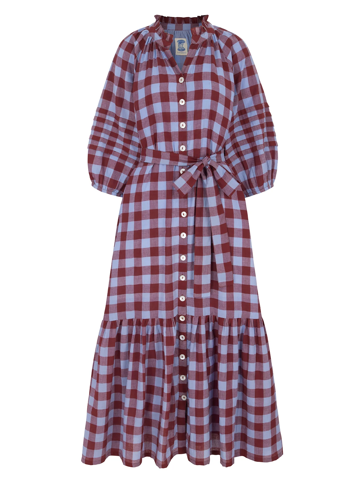 Palermo Dress in Bluebell Check - Image 7
