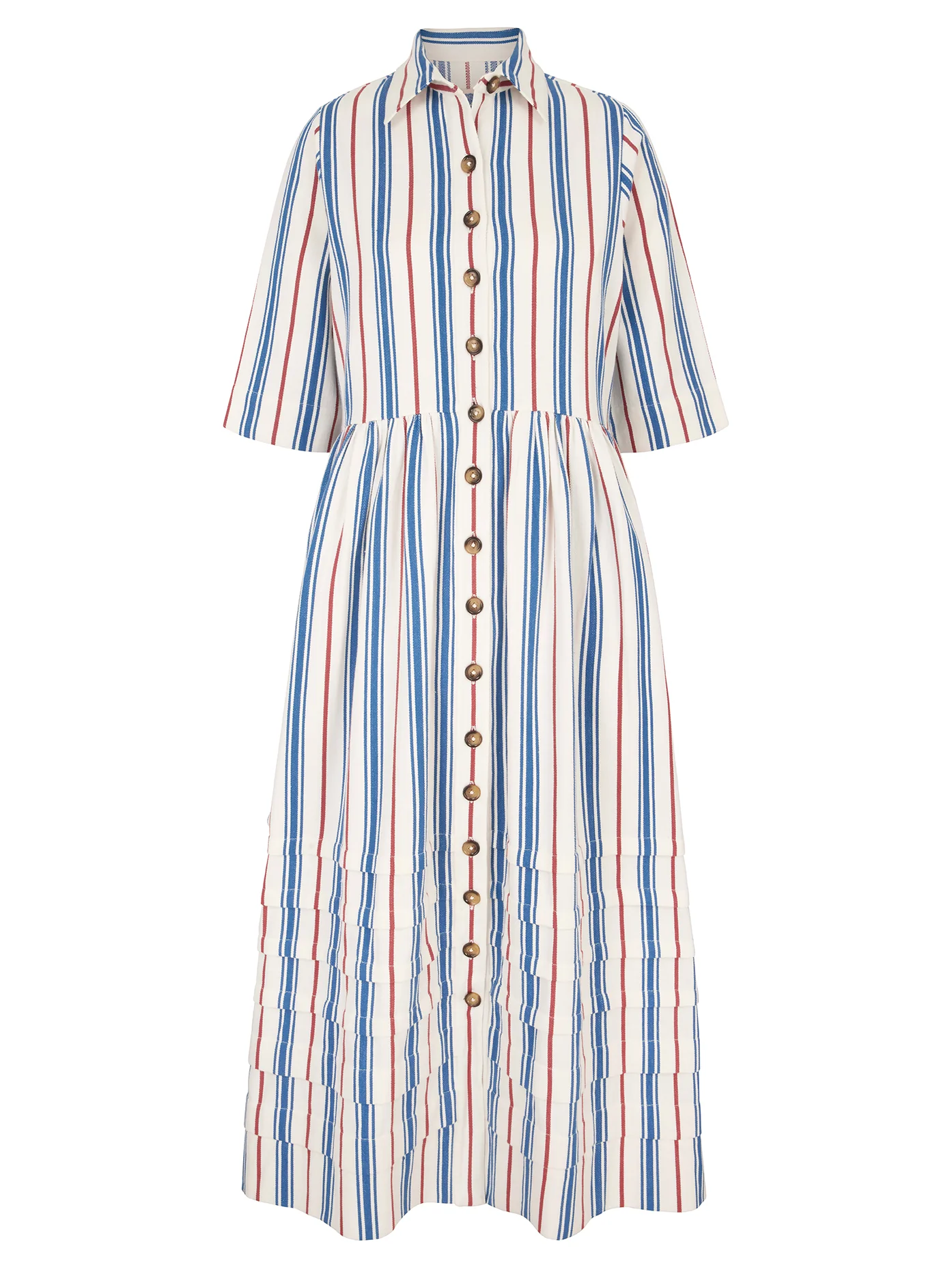 Pascale Dress in Twill Stripe - Image 8