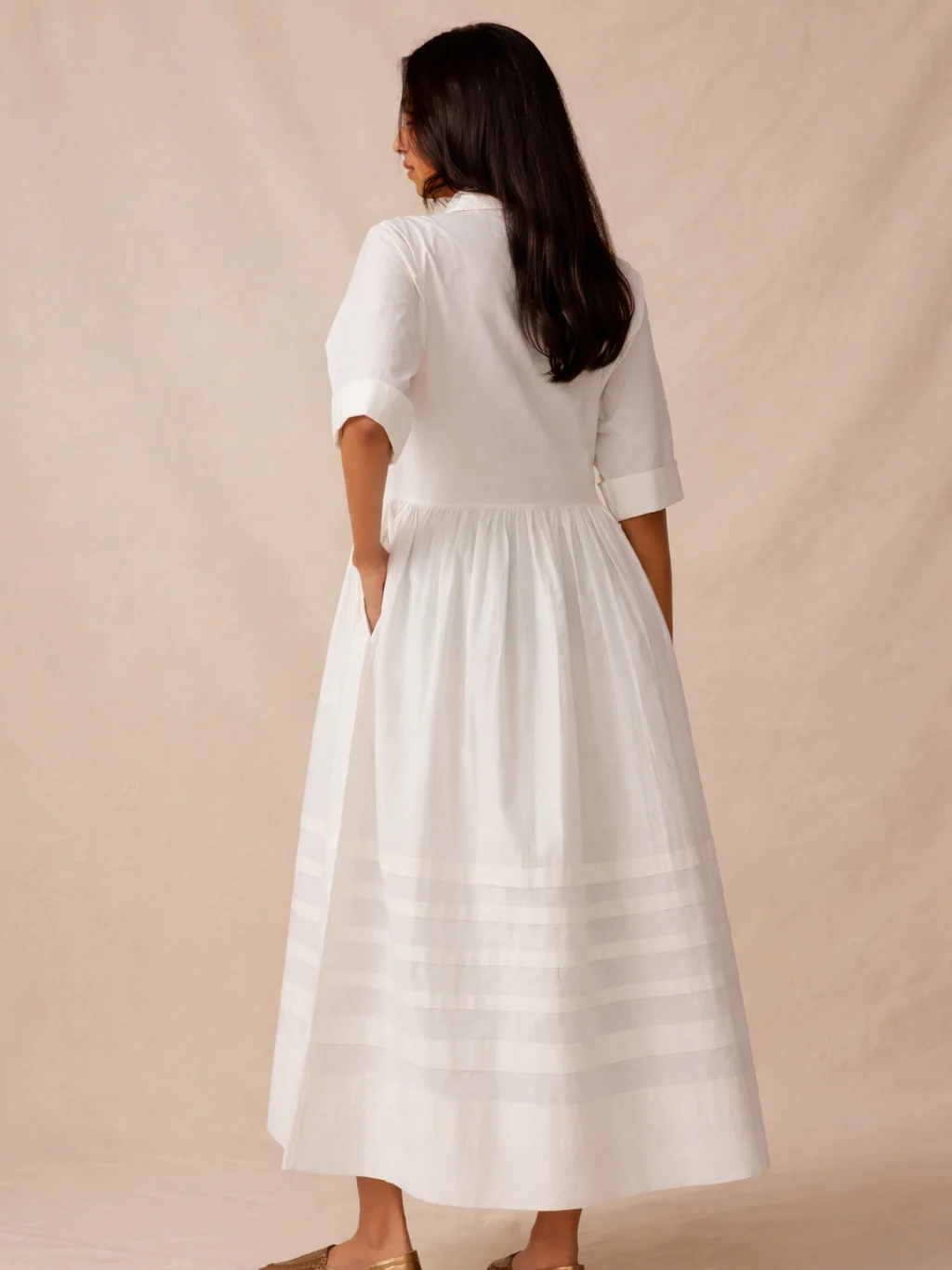 Pascale Dress in Ivory White - Image 3