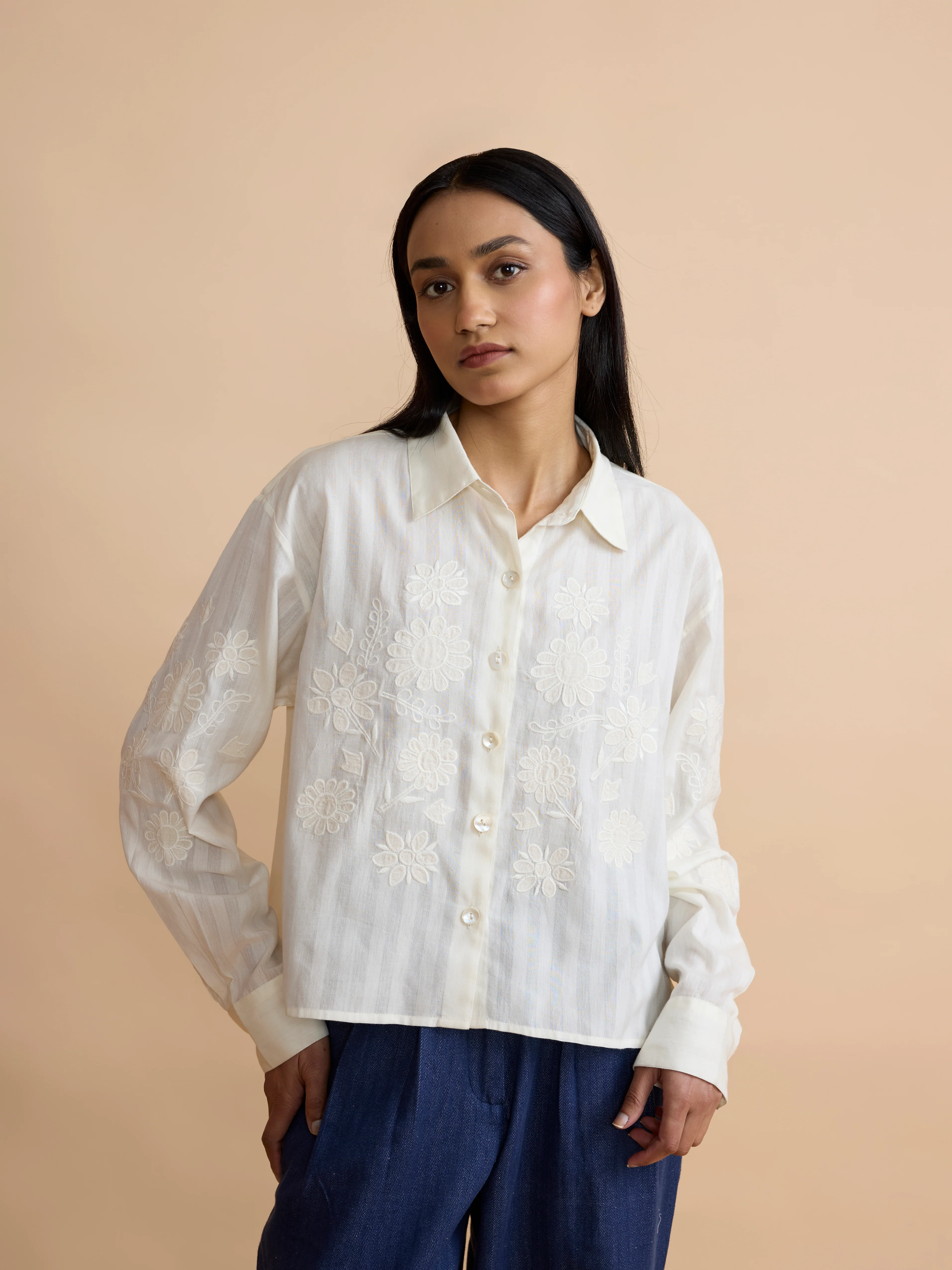 Phoebe Shirt in Ottoman Applique - Image 2