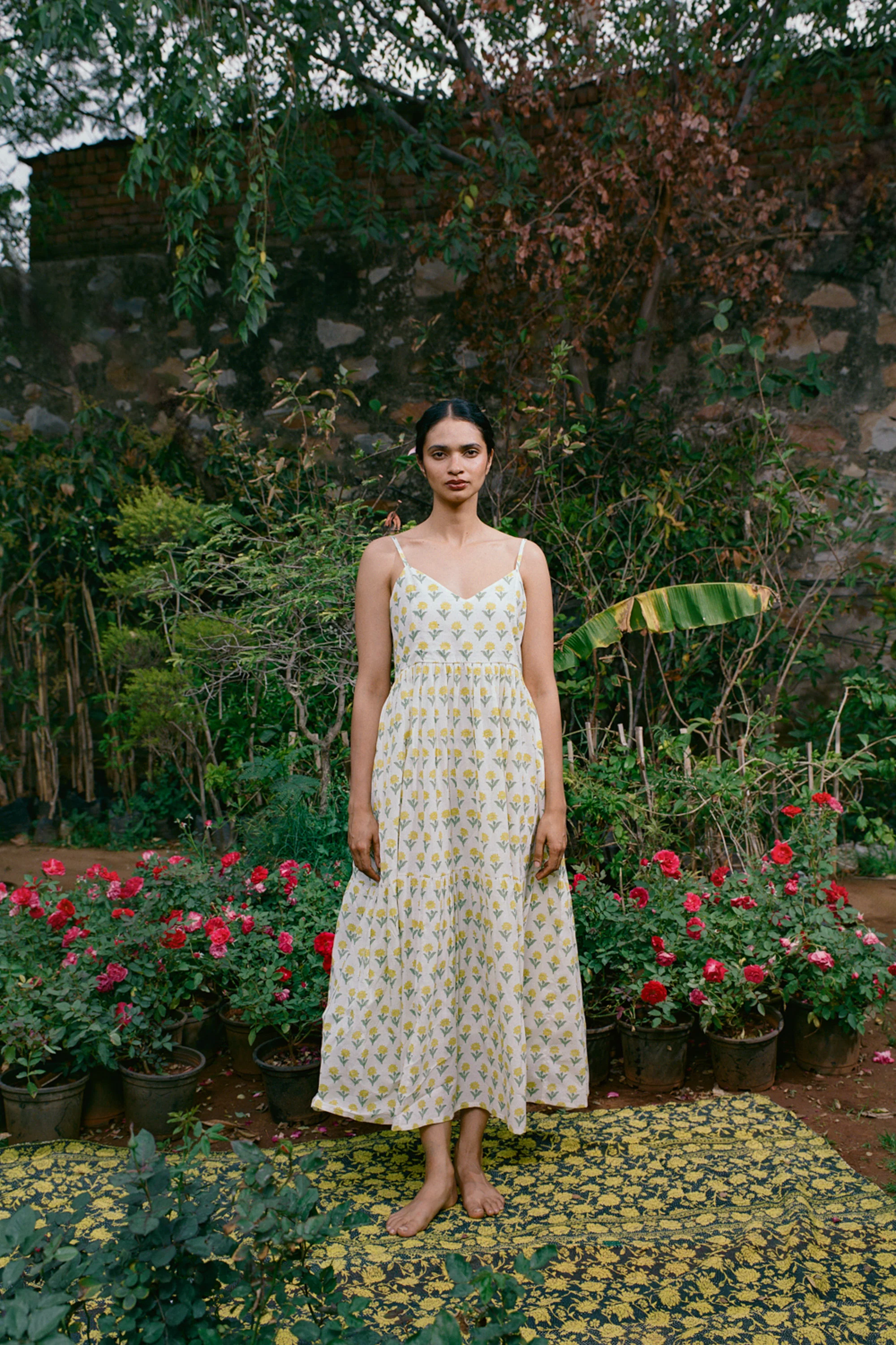 Remi Dress in Yellow Kashmir Flower - Image 3