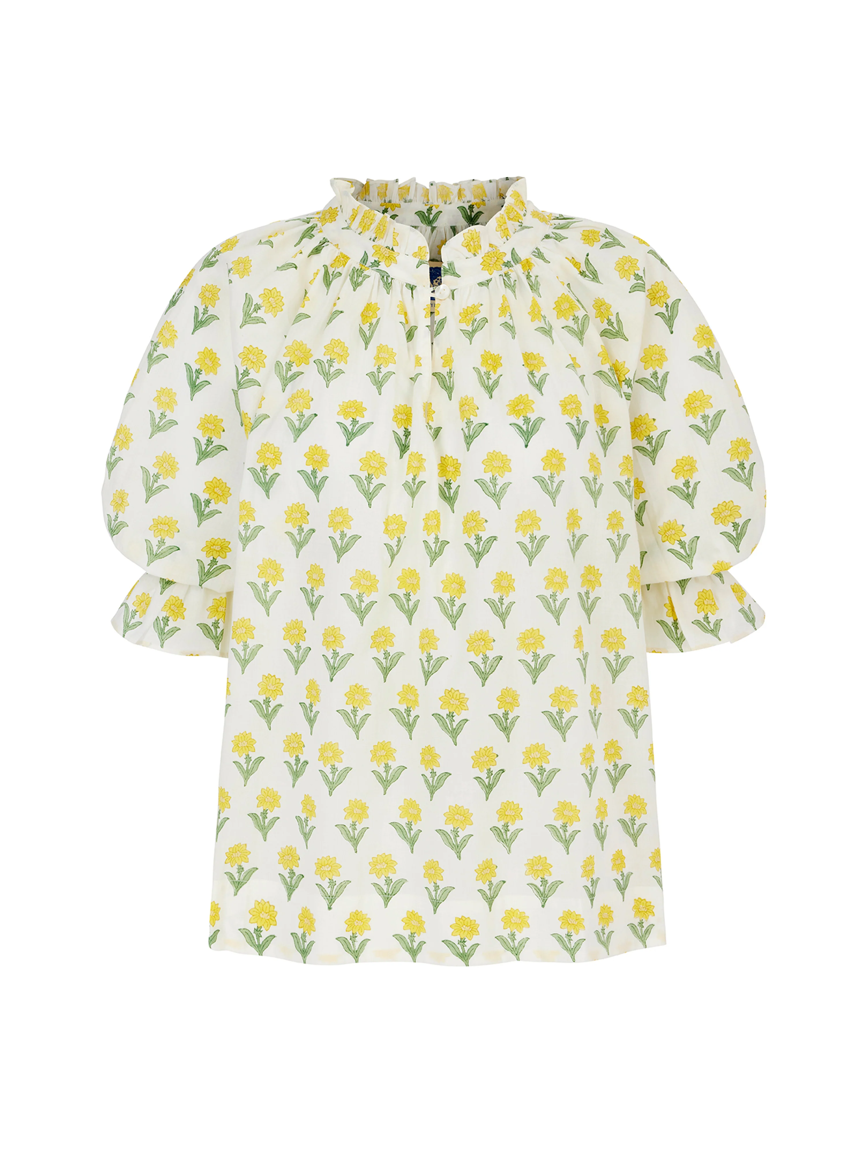 Rennes Top in Yellow Kashmir Flower - Image 3