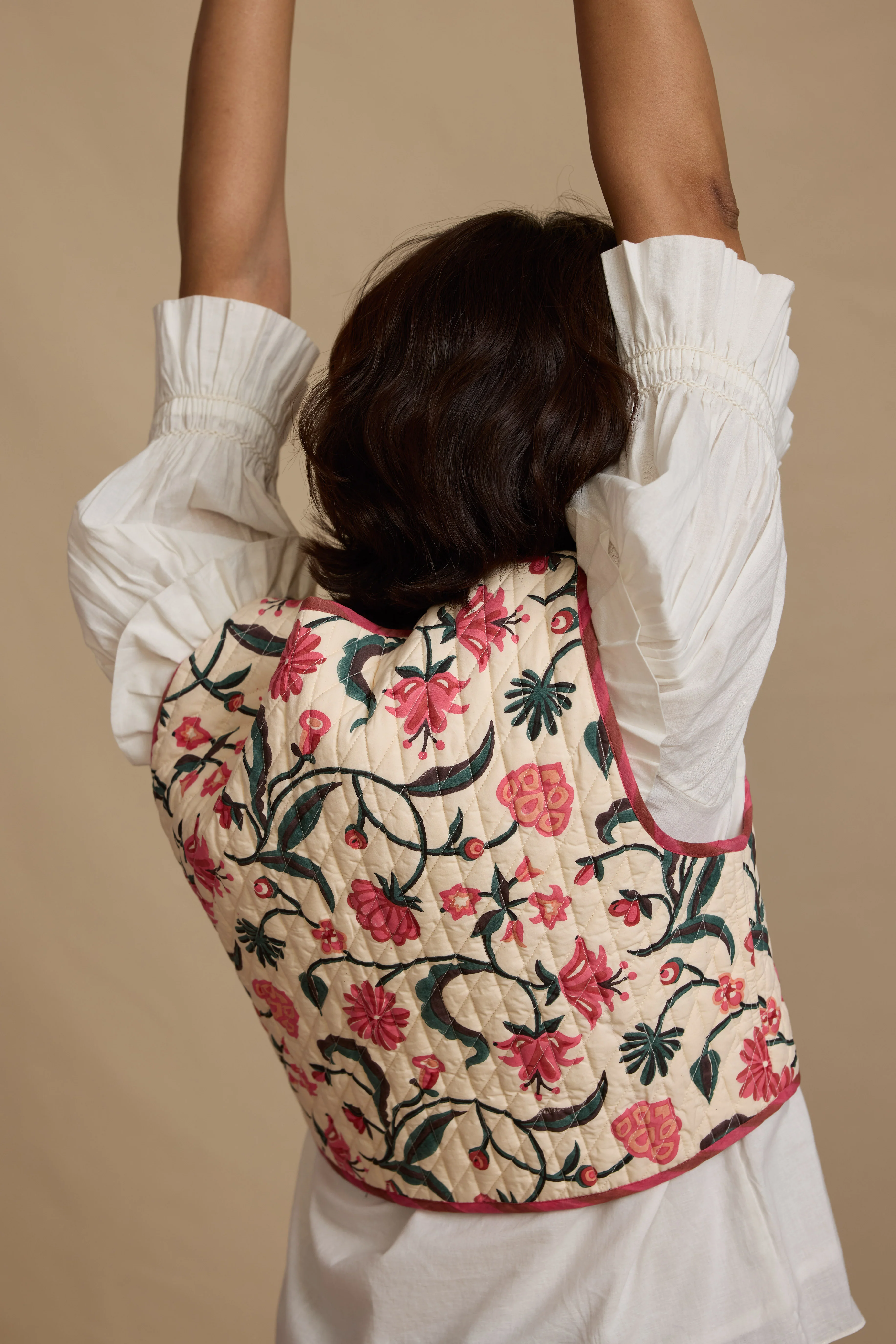 Reversible Pina Waistcoat in Morris Rose - Image 5