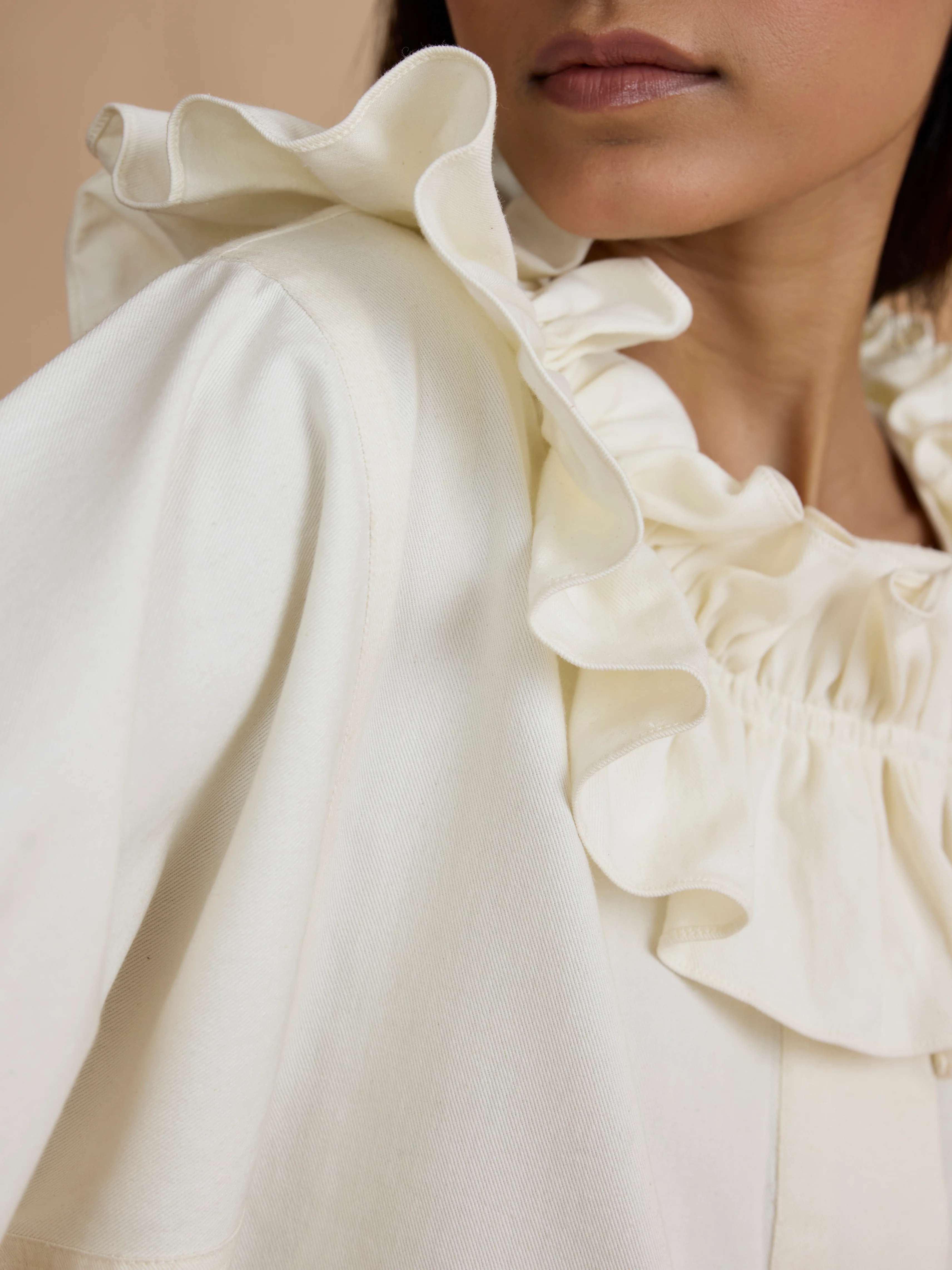 Spry Jacket in Off-White Twill - Image 3