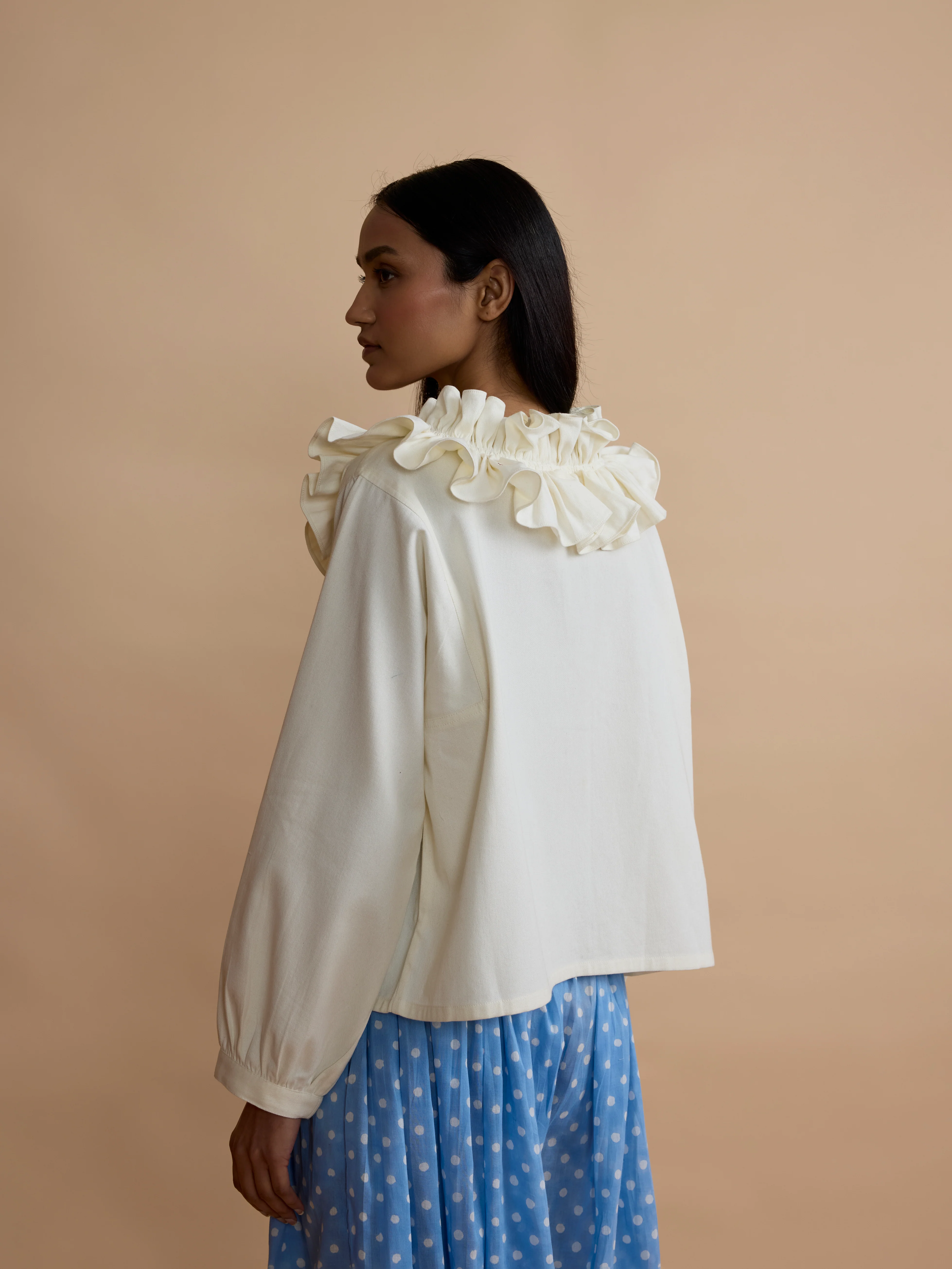 Spry Jacket in Off-White Twill - Image 4