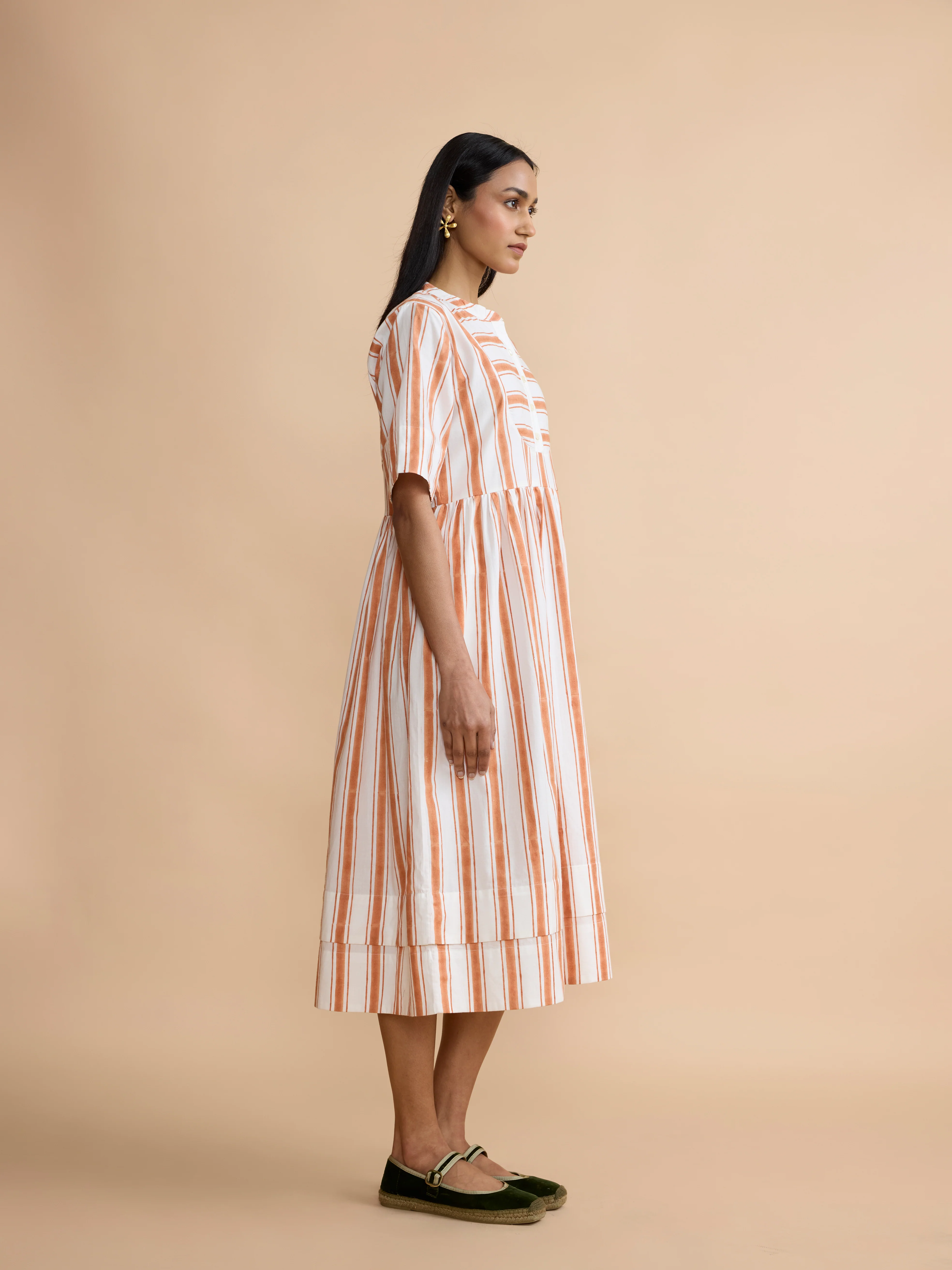 The French Dress in Apricot Ticking - Image 3